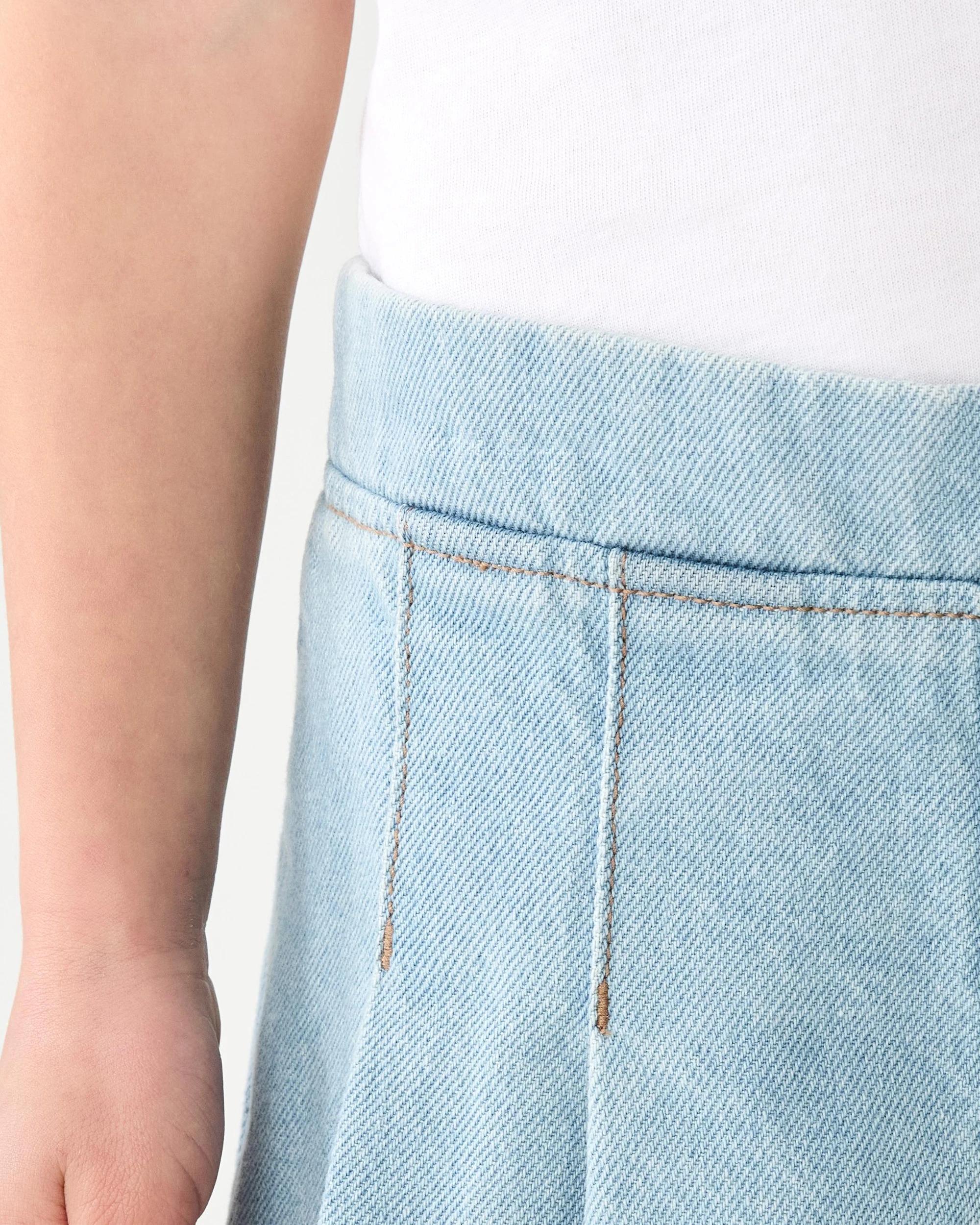 3 Denim Pleated Shorts Mid Denim, 3 of 6
