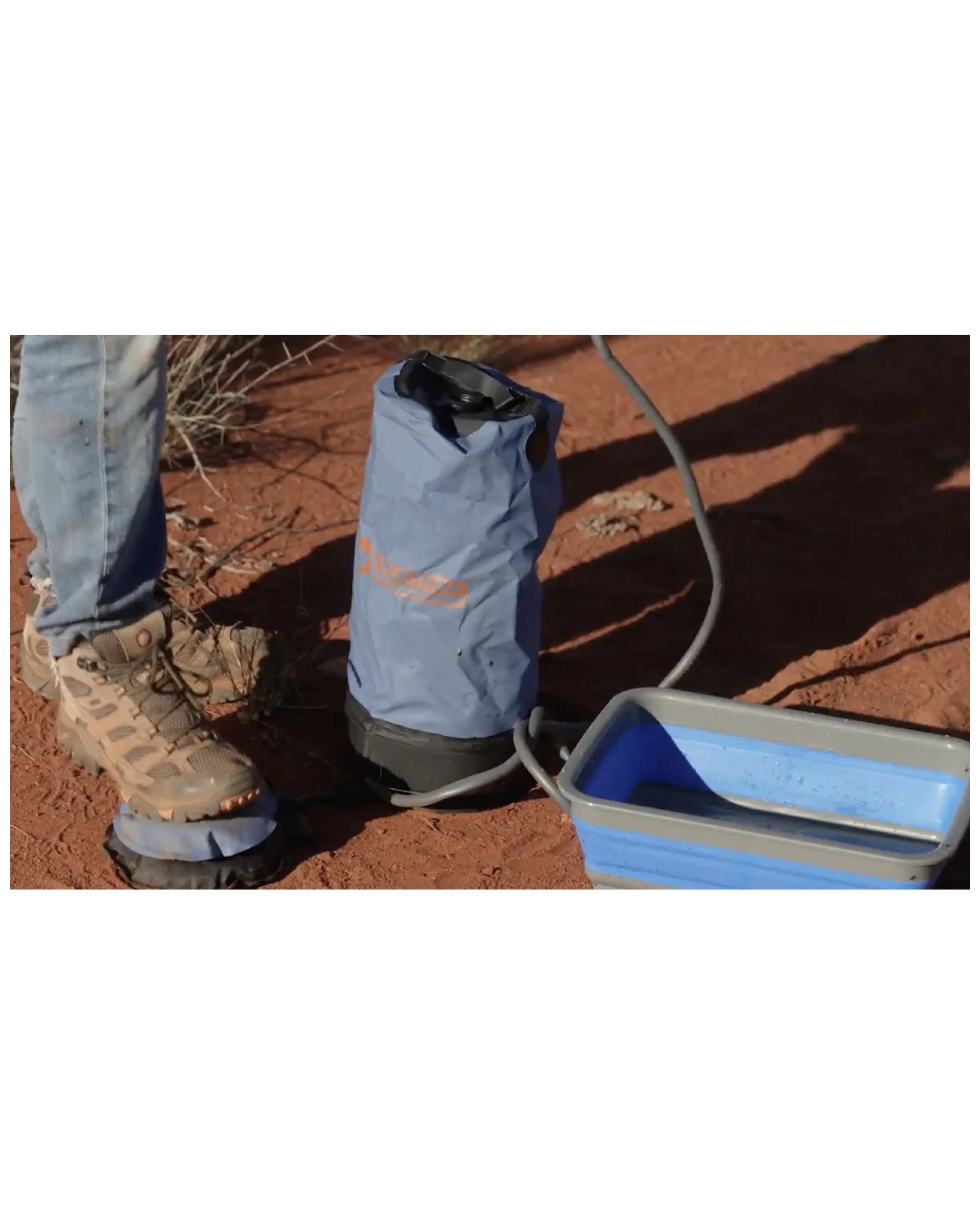 3 Wildtrak Heavy-Duty 15L Portable Shower Bag With Foot Pump Leakproof PVC - Grey, 3 of 3