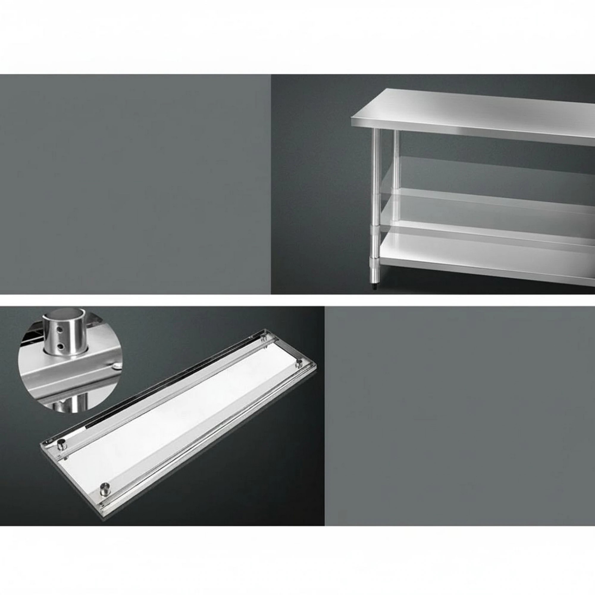 6 Cefito Stainless Steel Kitchen Bench with Wheels - Multi, 6 of 8