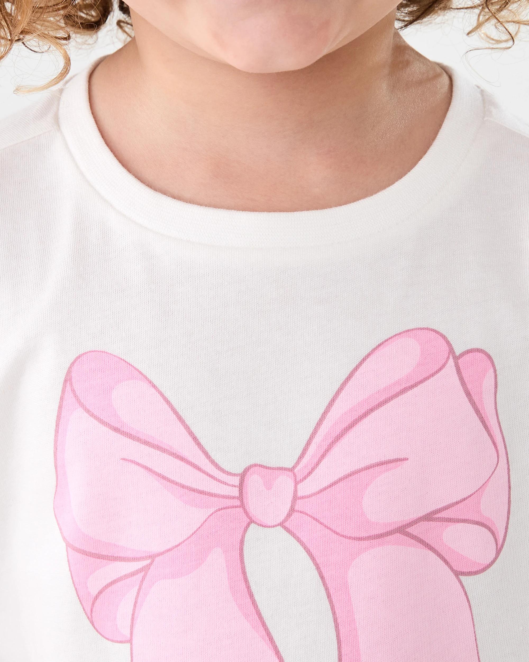 4 Printed T-shirt White Bow, 4 of 7