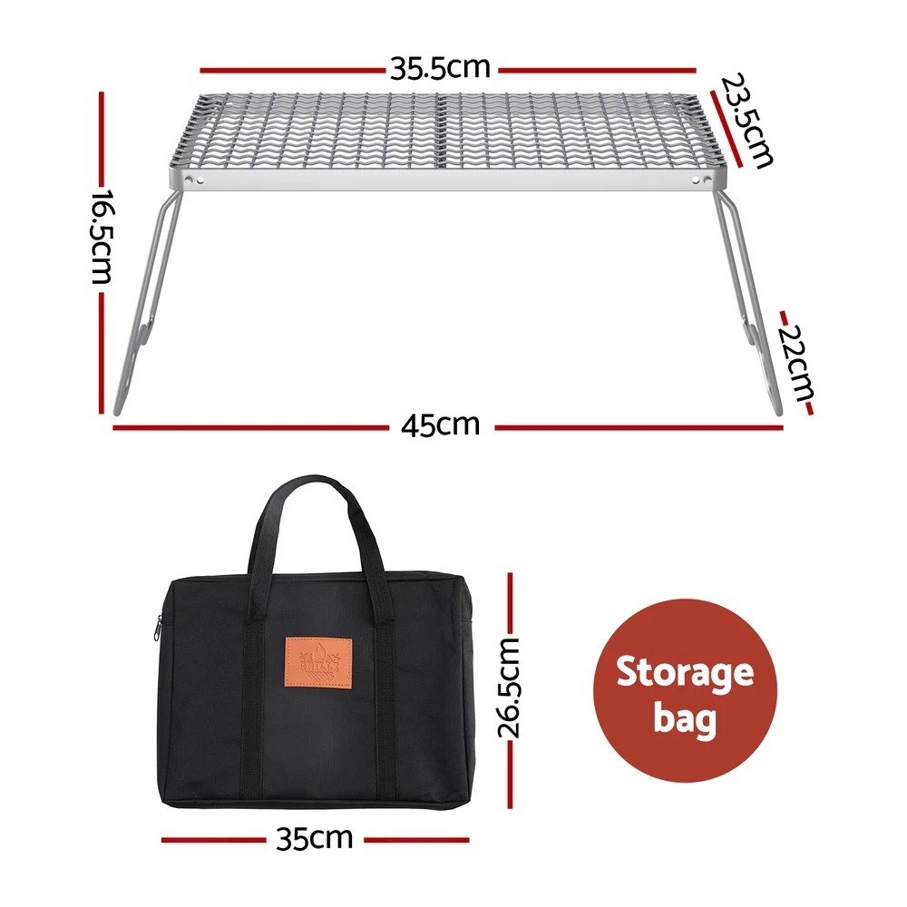 2 Grillz Portable BBQ Grill  Smoker Foldable Camping Outdoor - Silver, 2 of 6