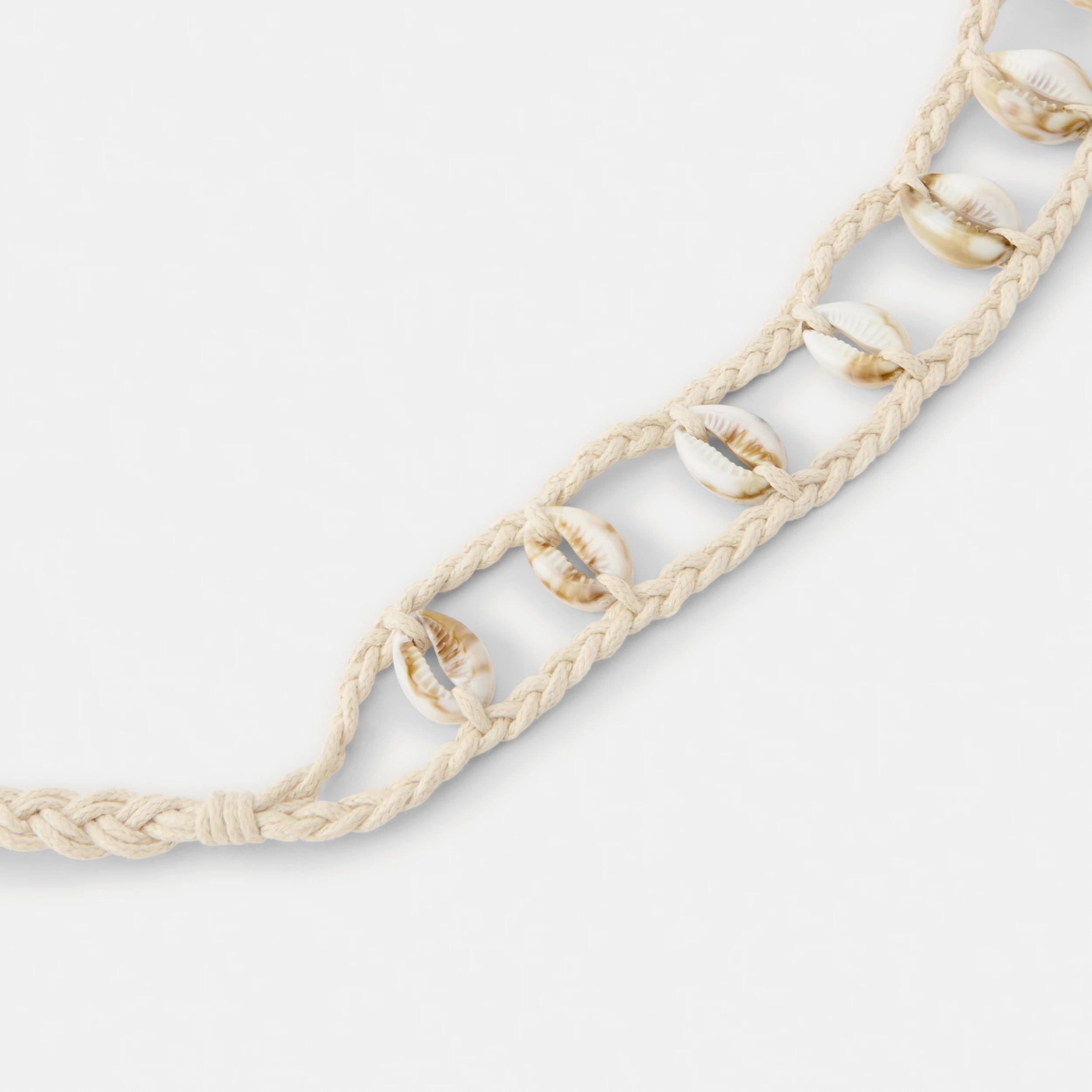 3 Shell Cord Belt Ecru, 3 of 6