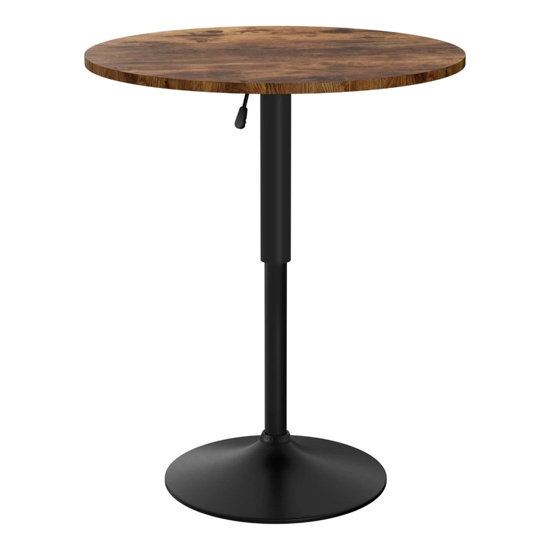 4 Artiss Height Adjustable Bar Table 360 Swivel Round Gaslift Design 60cm Rustic - Brown, 4 of 7