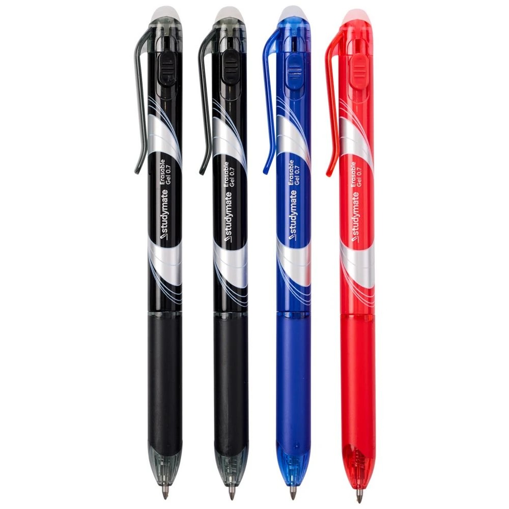 4 Studymate 0.7mm Retractable Erasable Gel Ink Pen Assorted 4PK, 4 of 7