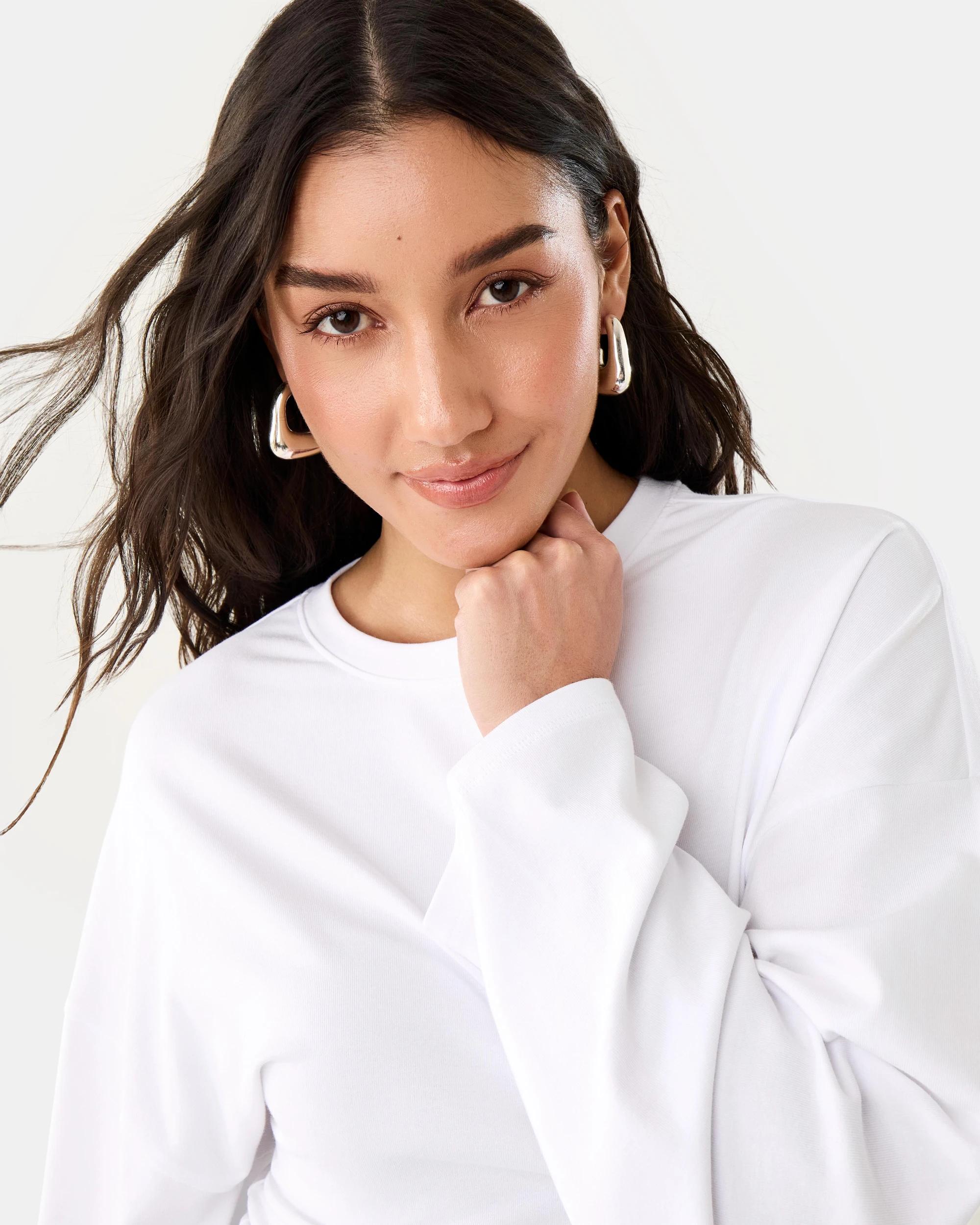 5 Long Sleeve Fitted Top White, 5 of 8
