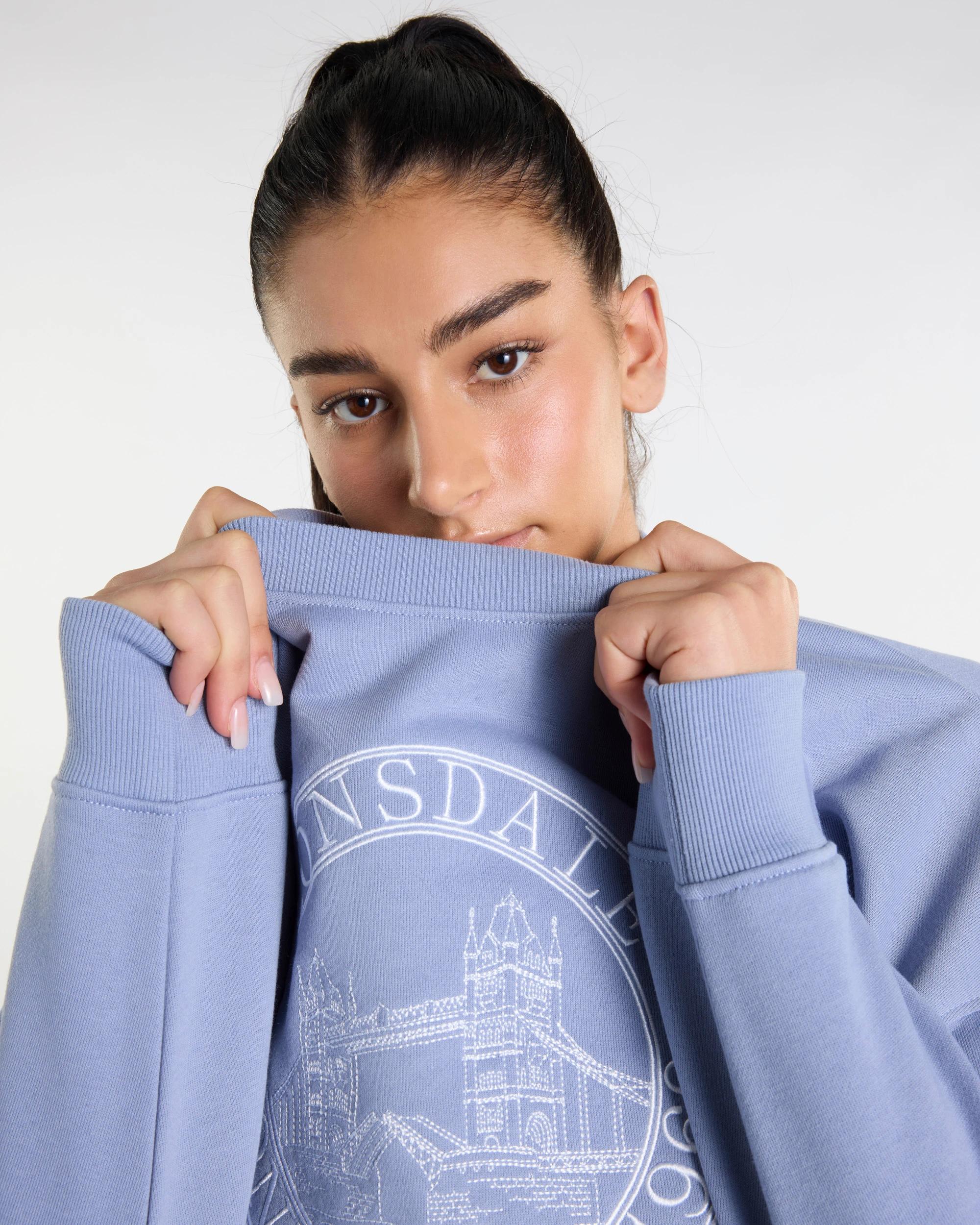 2 Boxy Heritage Sweat Jumper - Lonsdale London BLUE, 2 of 5