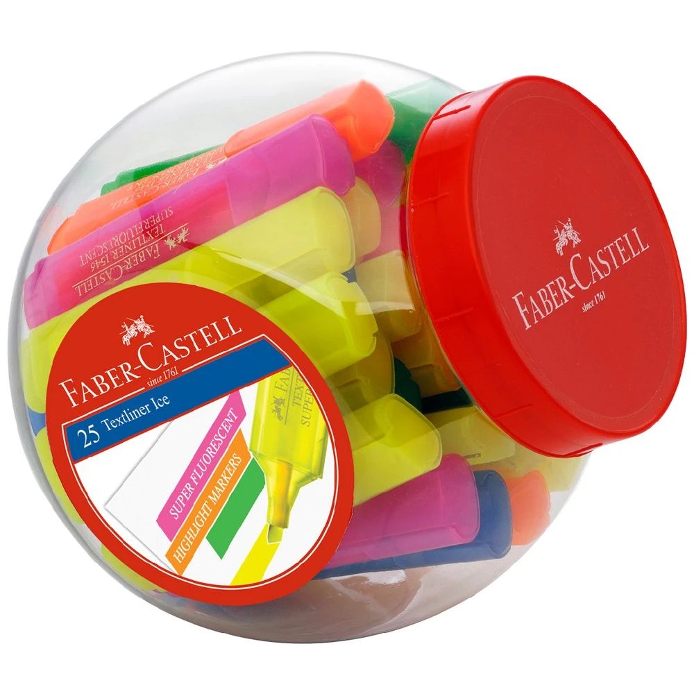 1 Faber-Castell Textliner Ice Highlighters Assorted 25 Pack, 1 of 2