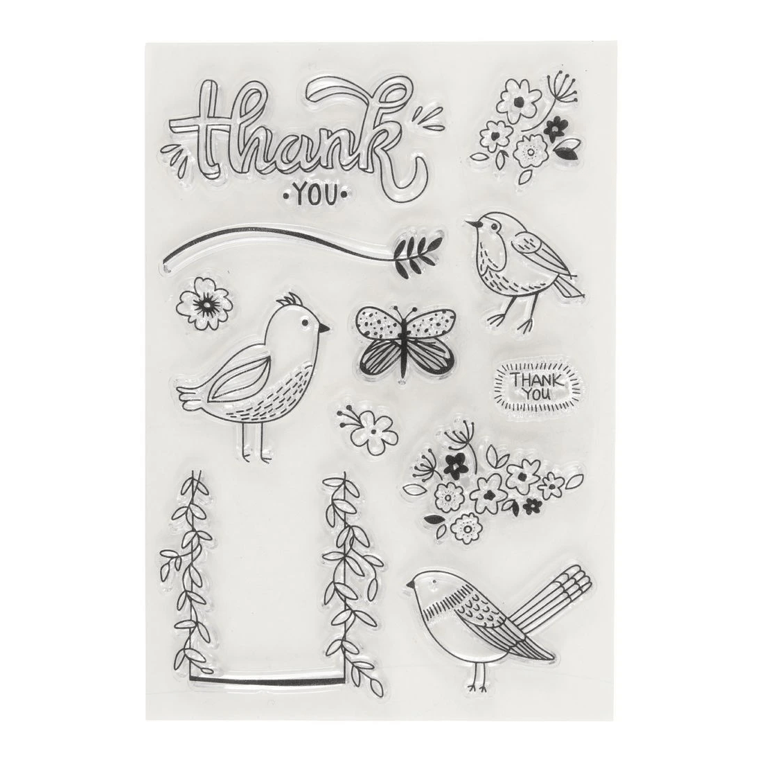 2 Born Clear Acrylic Sheet Stamps Birds 105 x 155 mm, 2 of 2