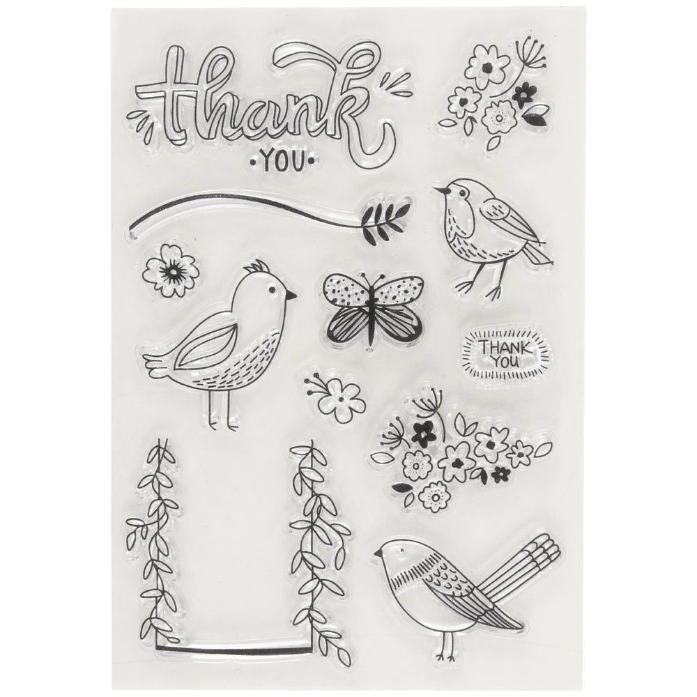 2 Born Clear Acrylic Sheet Stamps Birds 105 x 155 mm, 2 of 2