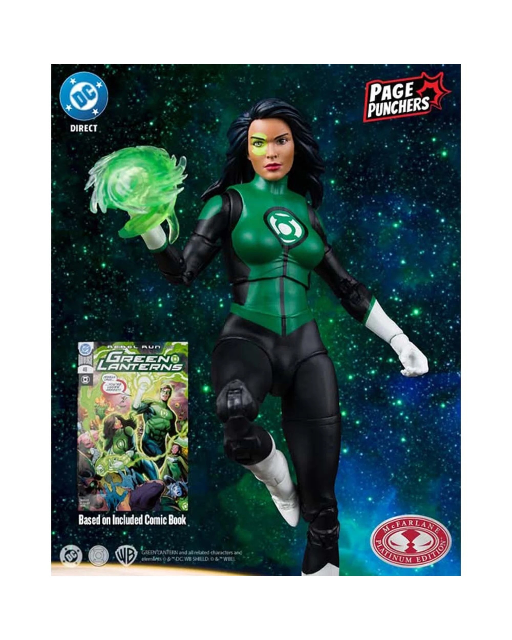 4 DC Comics - DC Mutiverse Green Lantern Jesscia Cruz (Green Lanterns #48) 7" Action Figure with Comic, 4 of 5