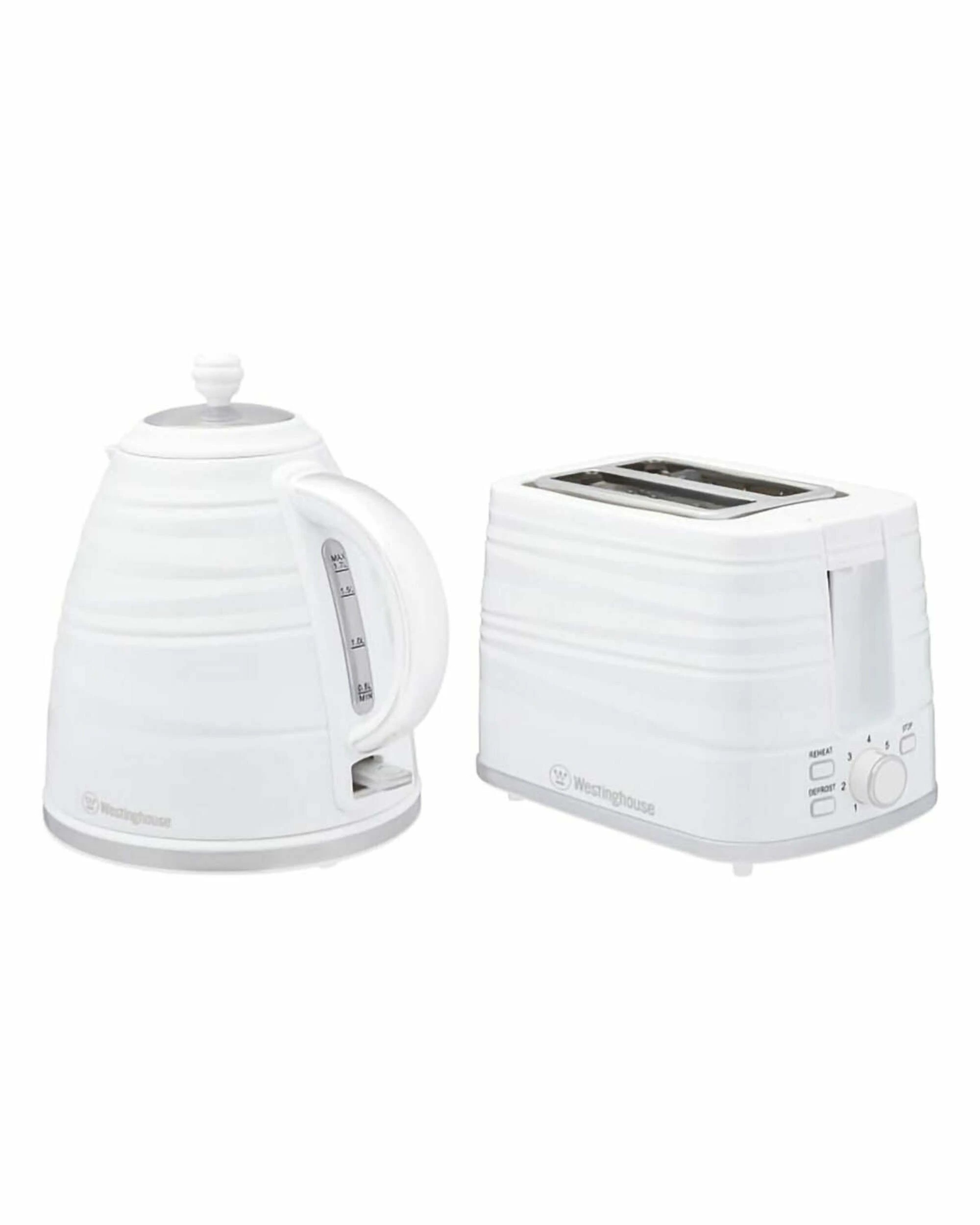 2 Westinghouse Kettle & Toaster Pack - White Stripe - WHITE, 2 of 5