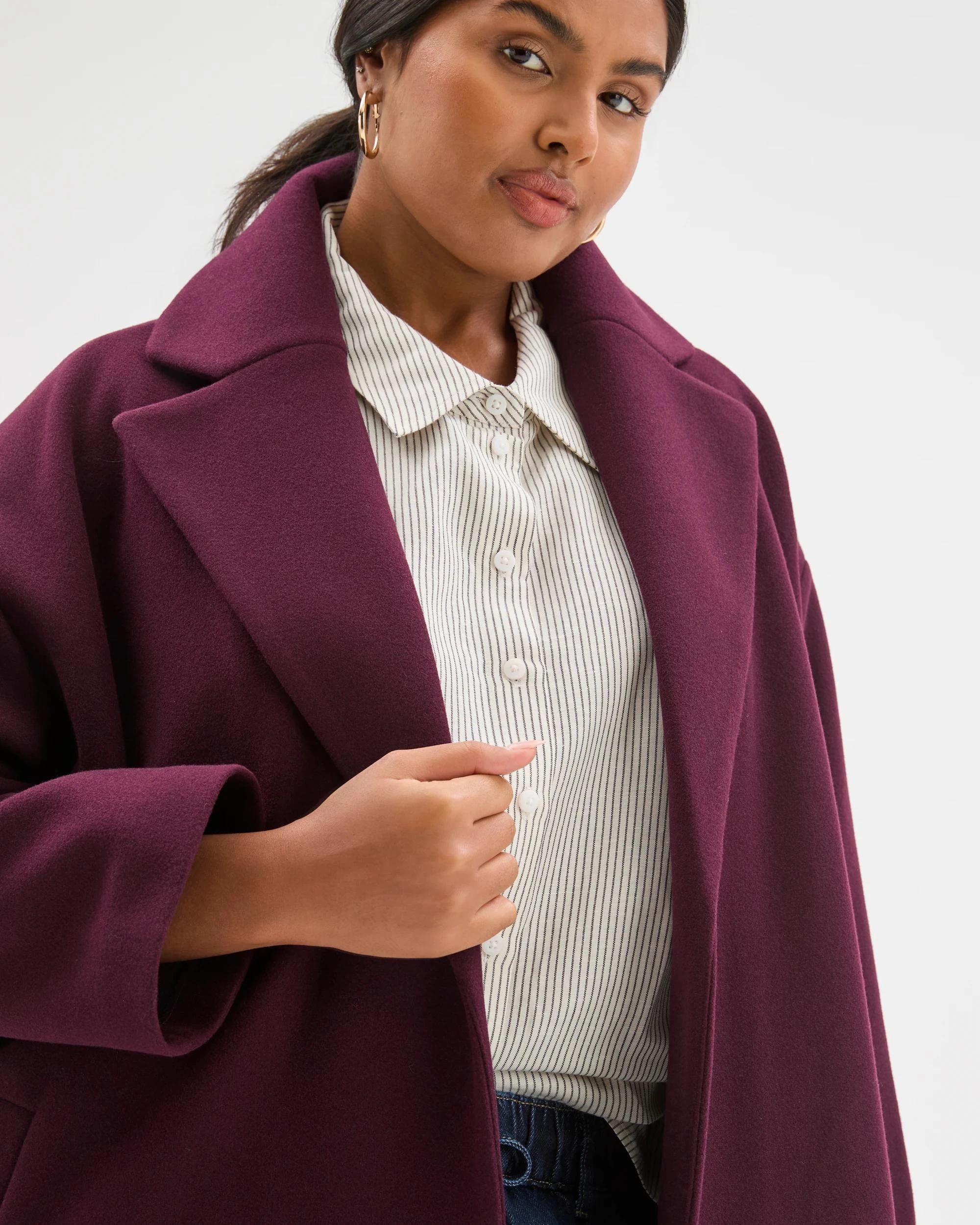 5 Target Curve Plus Size Wrap Coat PINOT, 5 of 6