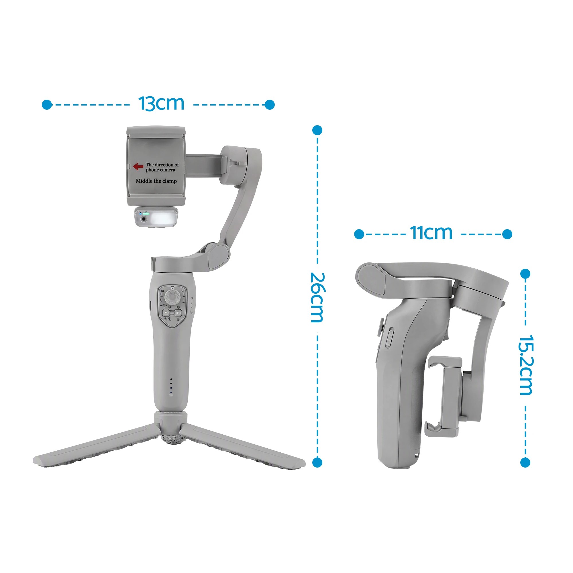 Devanti 3-Axis Handheld Smartphone Gimbal Stabilizer Tripod, AI ...