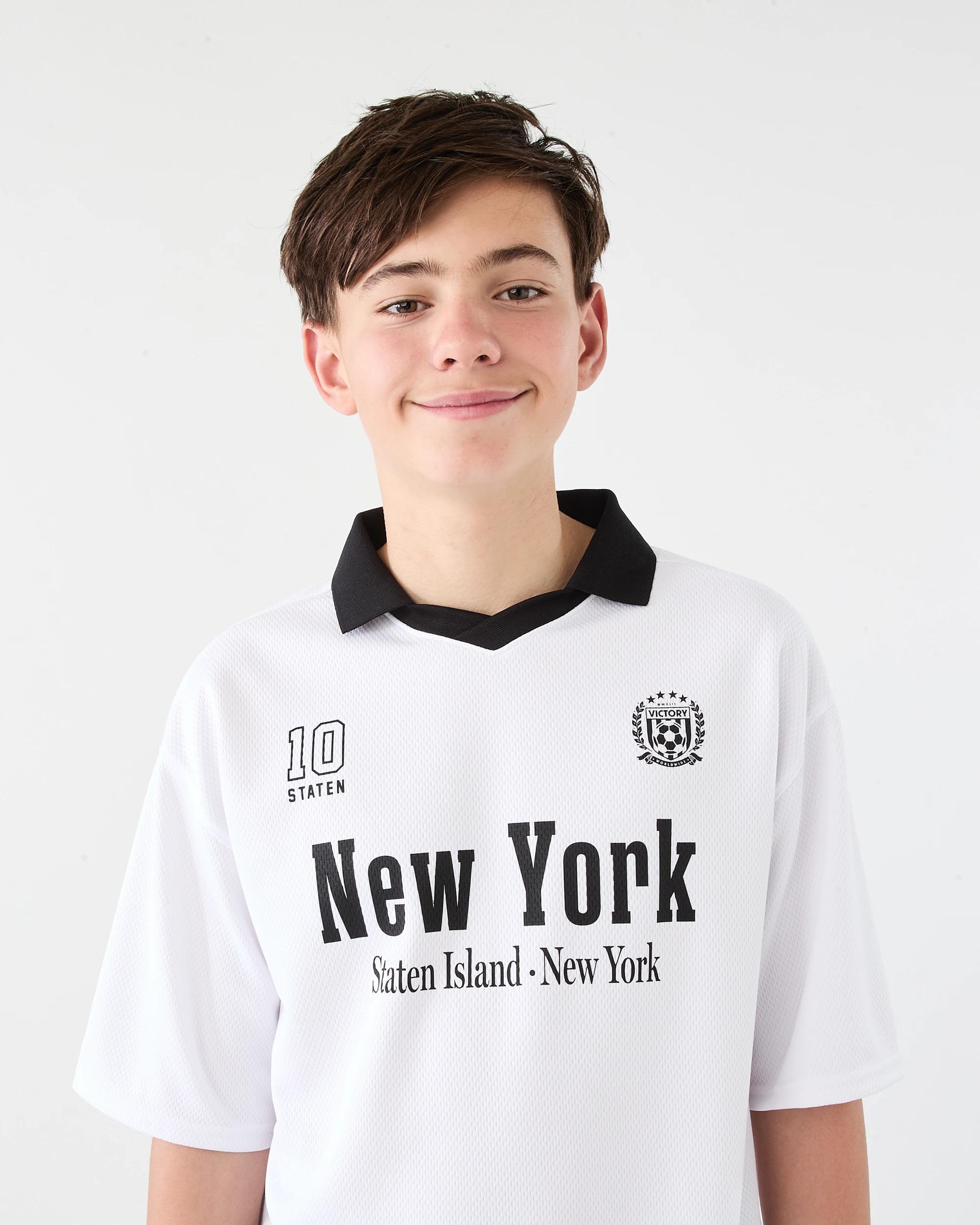 3 Short Sleeve Mesh Collar T-shirt Wht Varsit, 3 of 6