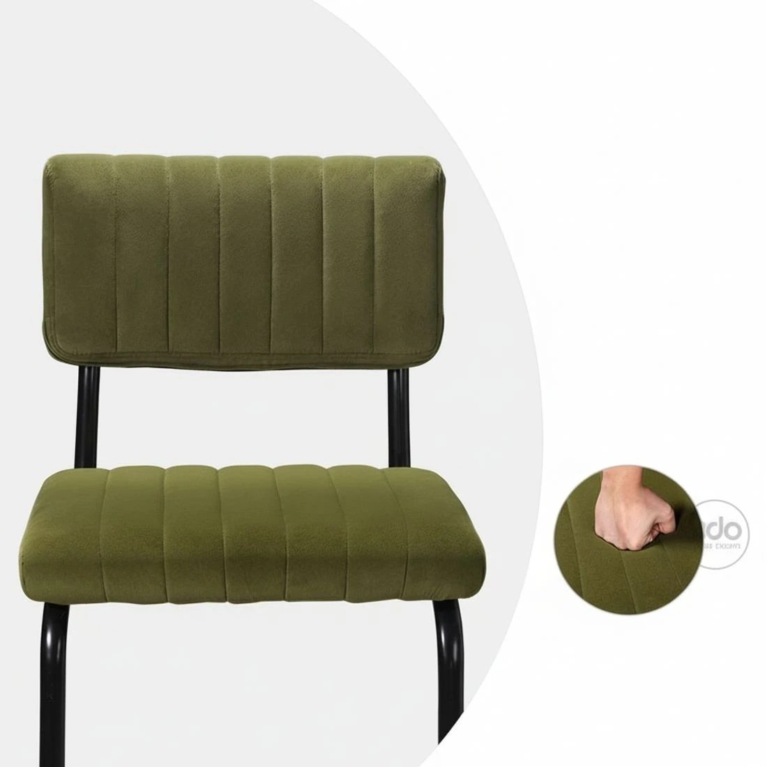 5 Artiss 4x Bar Stools Velvet Chairs Green - Green, 5 of 6