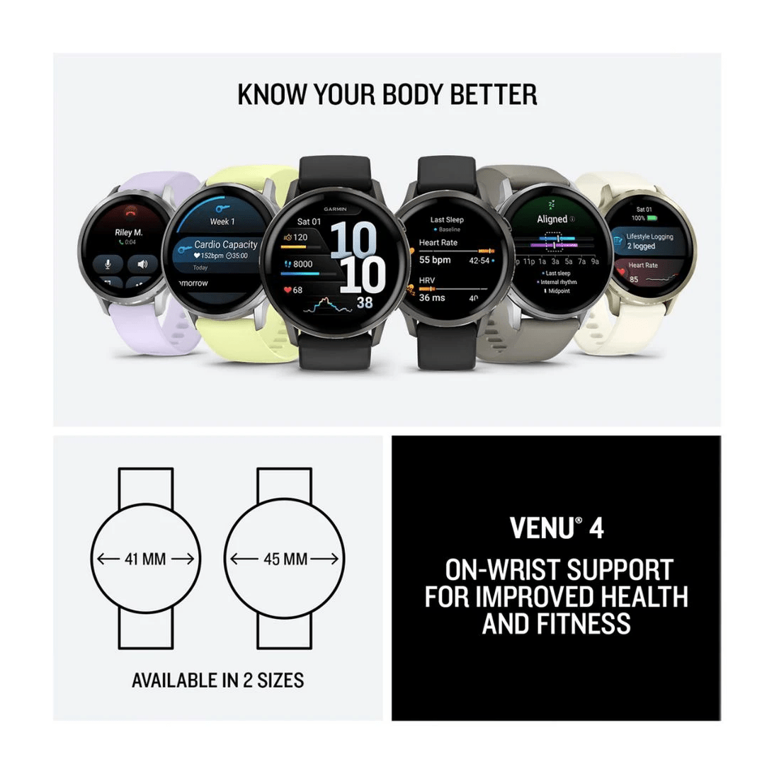 6 Garmin Venu 4 45mm Smartwatch Silver with Citron Band, 6 of 6