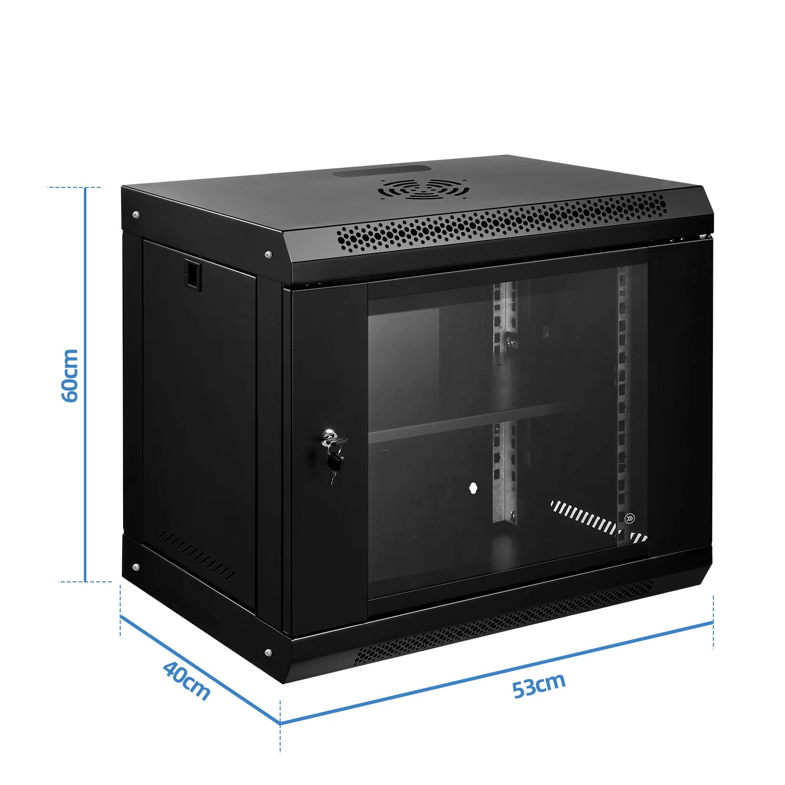 5 Ausway 12U Network Server Cabinet Rack Wall Mount Data Case Enclosure 19 Inch Deep with Locking Glass Door Removable, 5 of 9