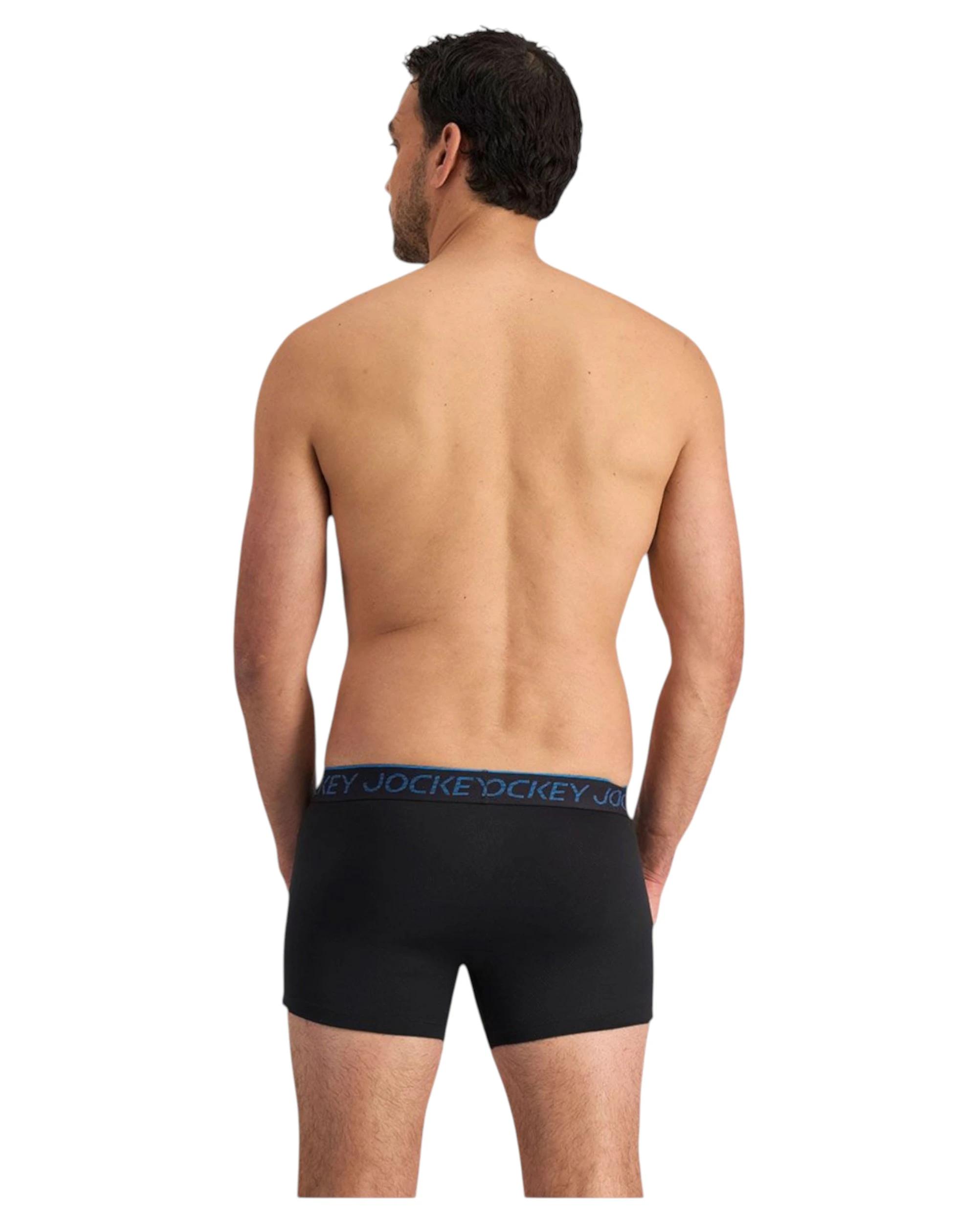 3 Jockey Mens Cool Active Trunks Black Underwear BLACK, 3 of 3