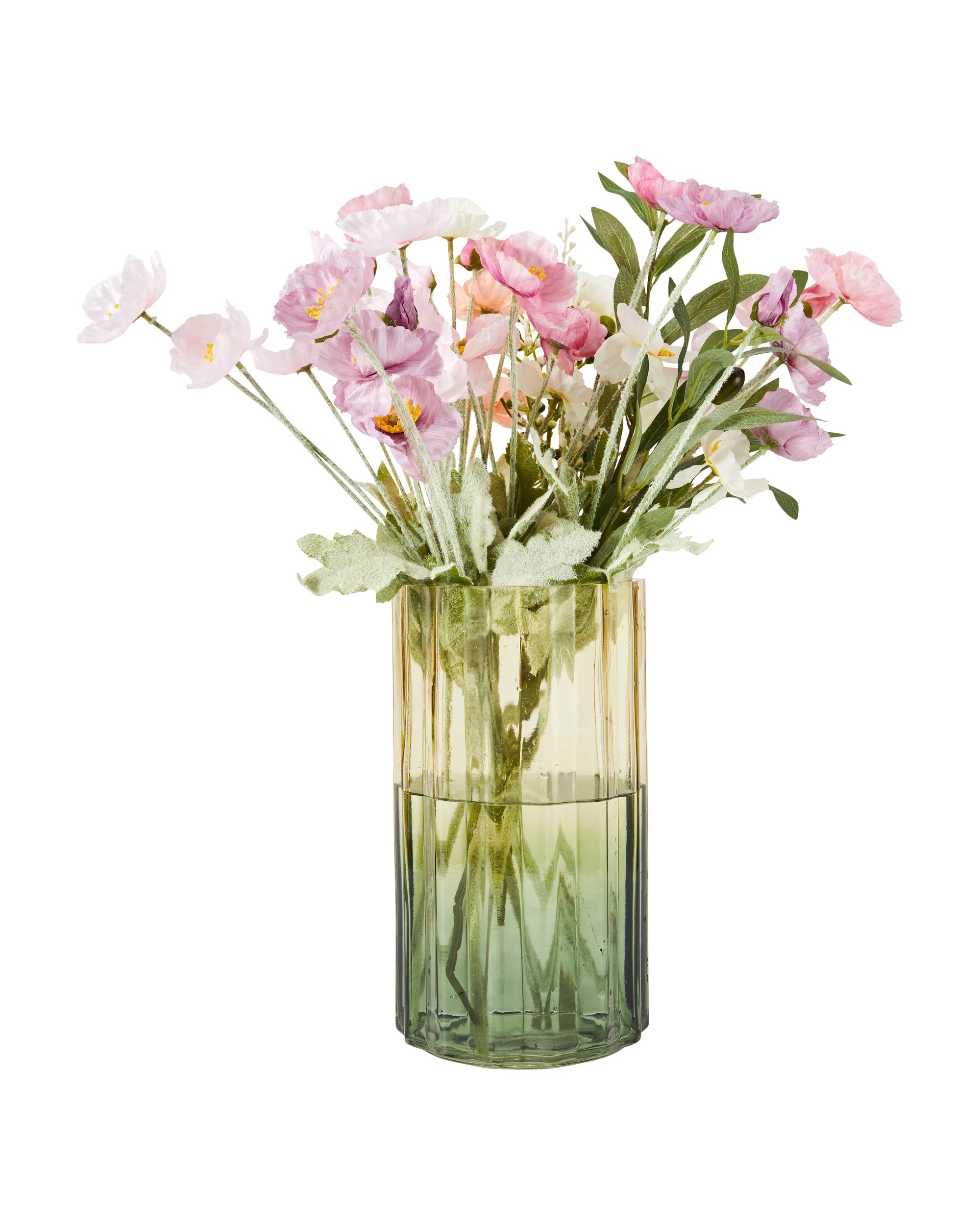 1 Green Wavy Ombre Glass Vase, 1 of 5