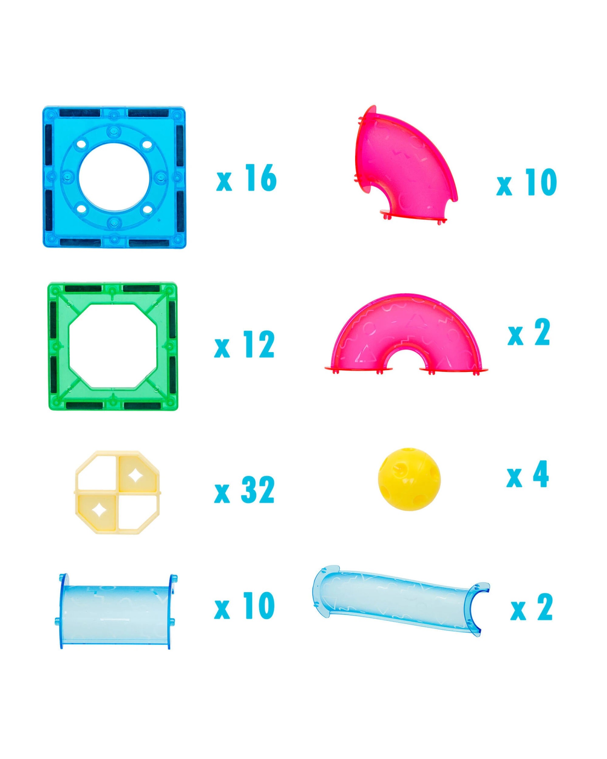 3 Gem Toys 88 Pcs non-toxic STEM Educational, Durable Magnetic Tiles/Puzzle with Storage Bag, 3 of 7