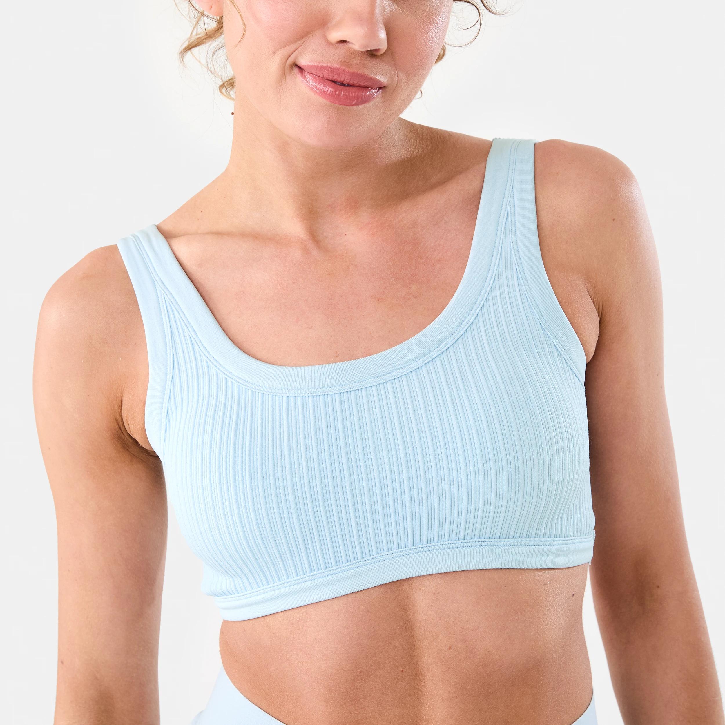 6 Active Womens Seamfree Rib Crop Top Blu Spindl, 6 of 8