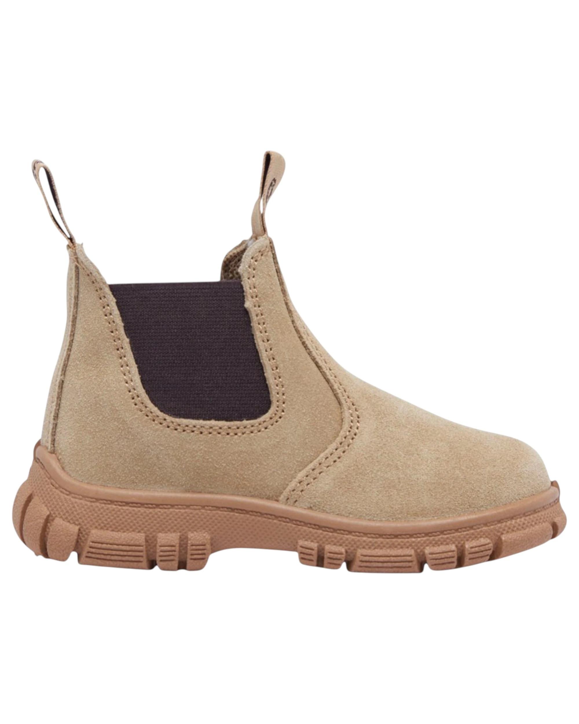 4 Grosby Ranch Boots Wheat Toddler Infant Boys Kids Leather Slip On Shoes WHEAT, 4 of 4