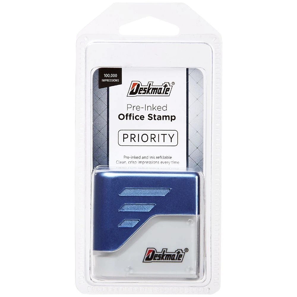 3 Deskmate Pre-inked Office Stamp Priority Black, 3 of 3