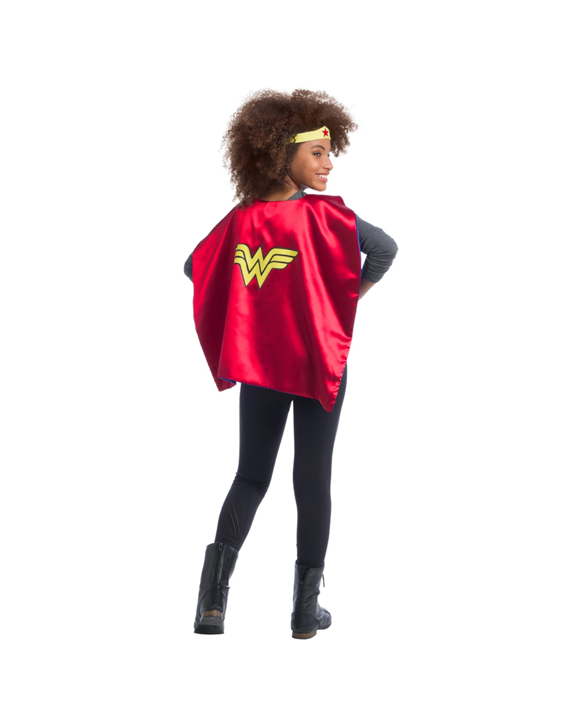 1 Dc Comics Wonder Woman Cape Set Kids Hero Costume Accessory - Red, 1 of 2