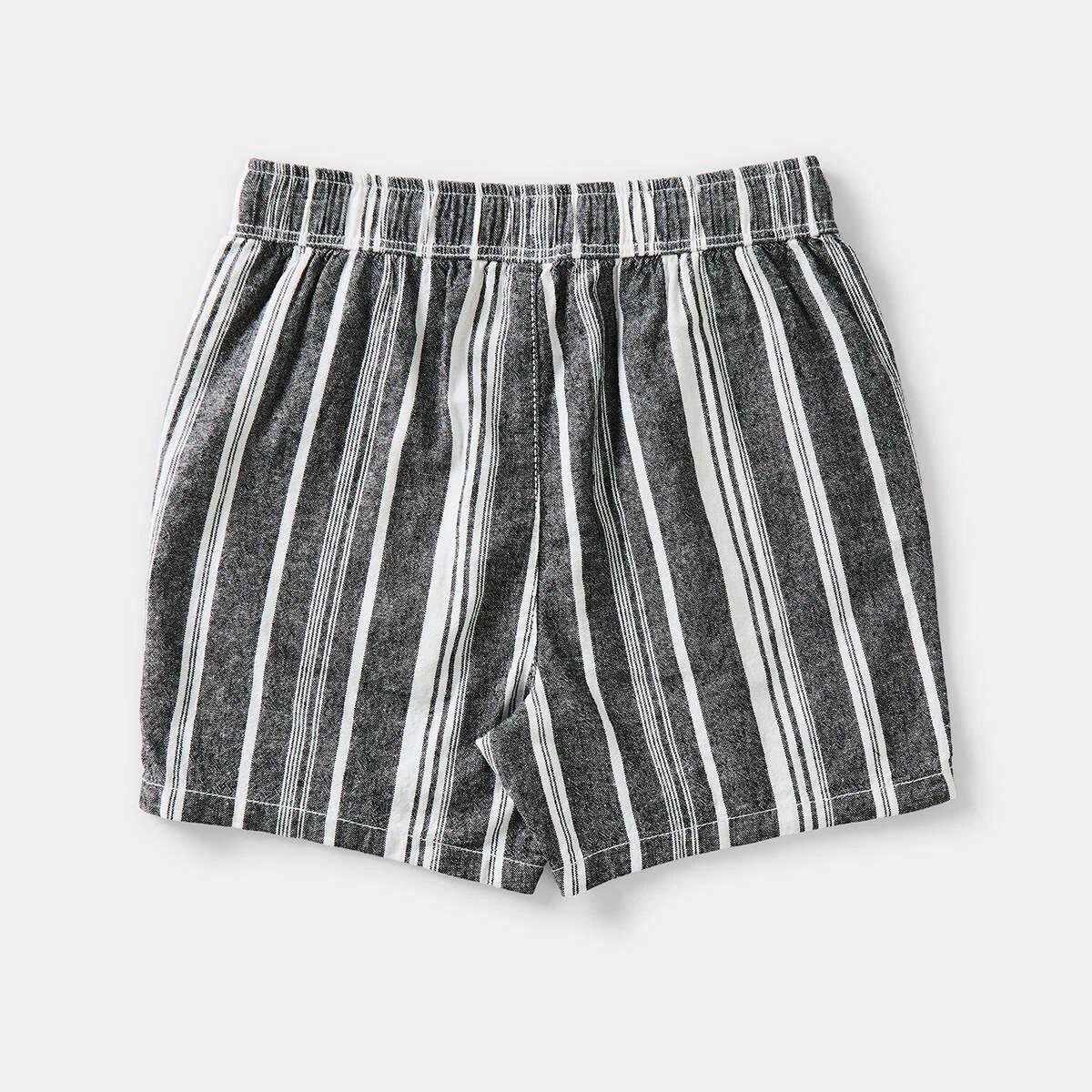 7 Linen Shorts Blk Stripe, 7 of 7