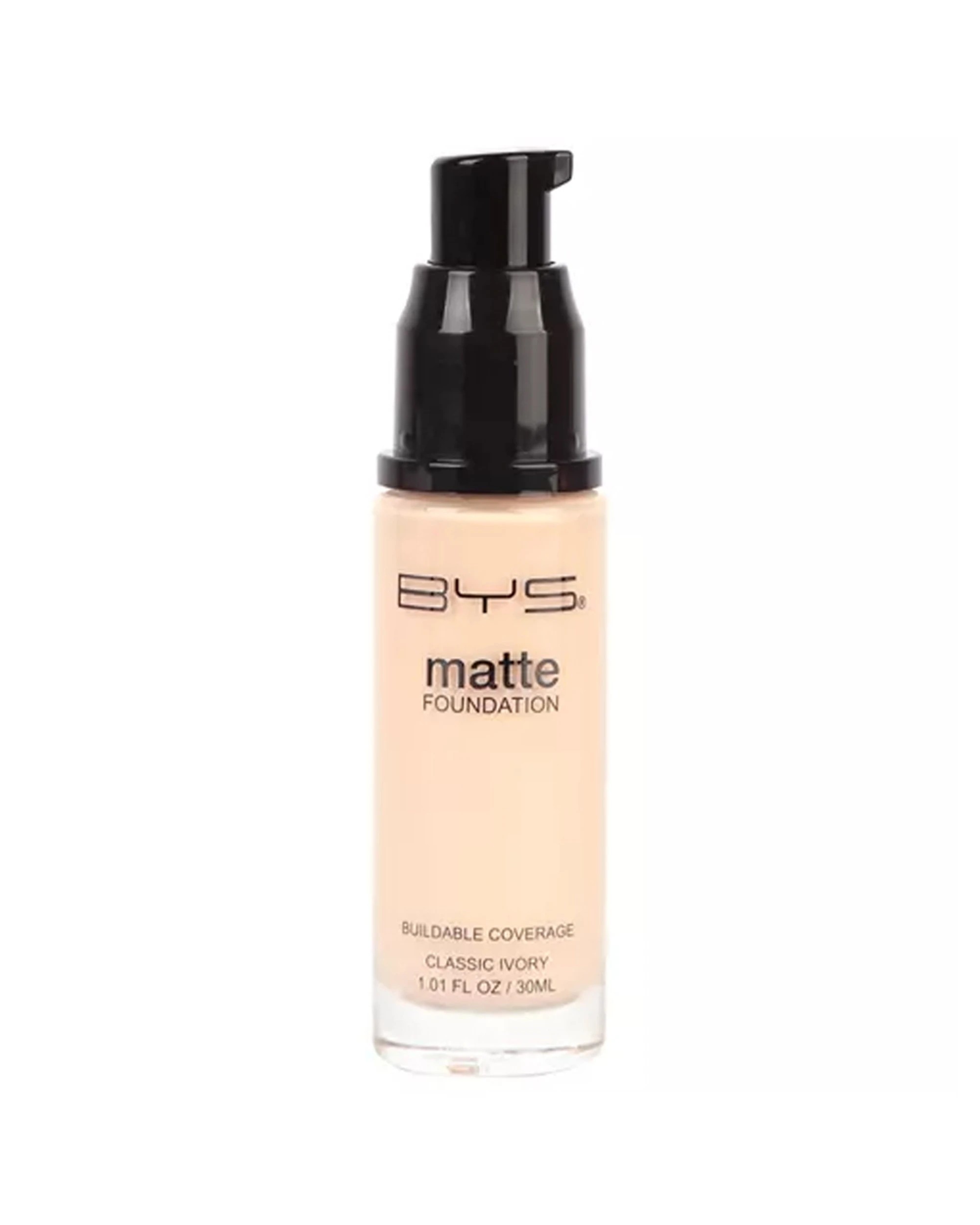 1 BYS Matte Liquid Foundation Classic Ivory Full Coverage Matte Finish 30ml - White, 1 of 1