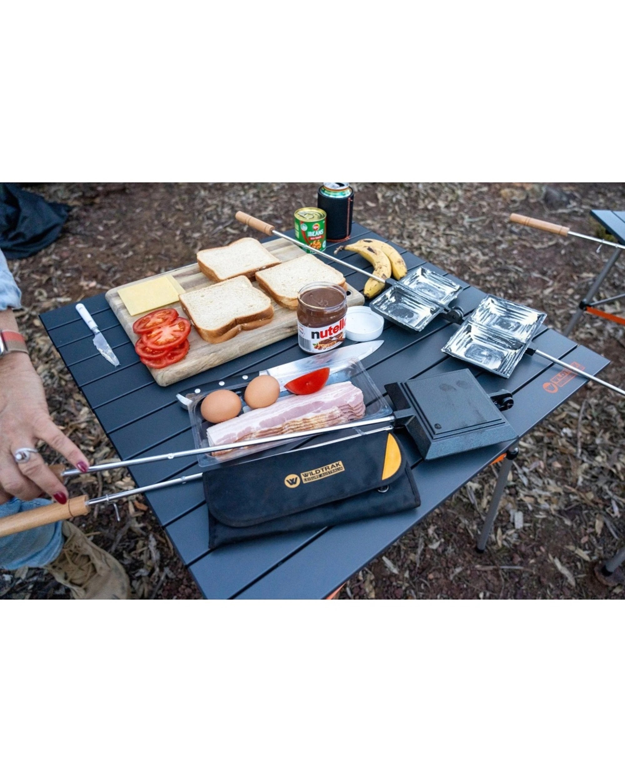 4 Wildtrak Single Jumbo Jaffle Iron Heavy Duty Cast Iron Camping Cookware - Black, 4 of 6