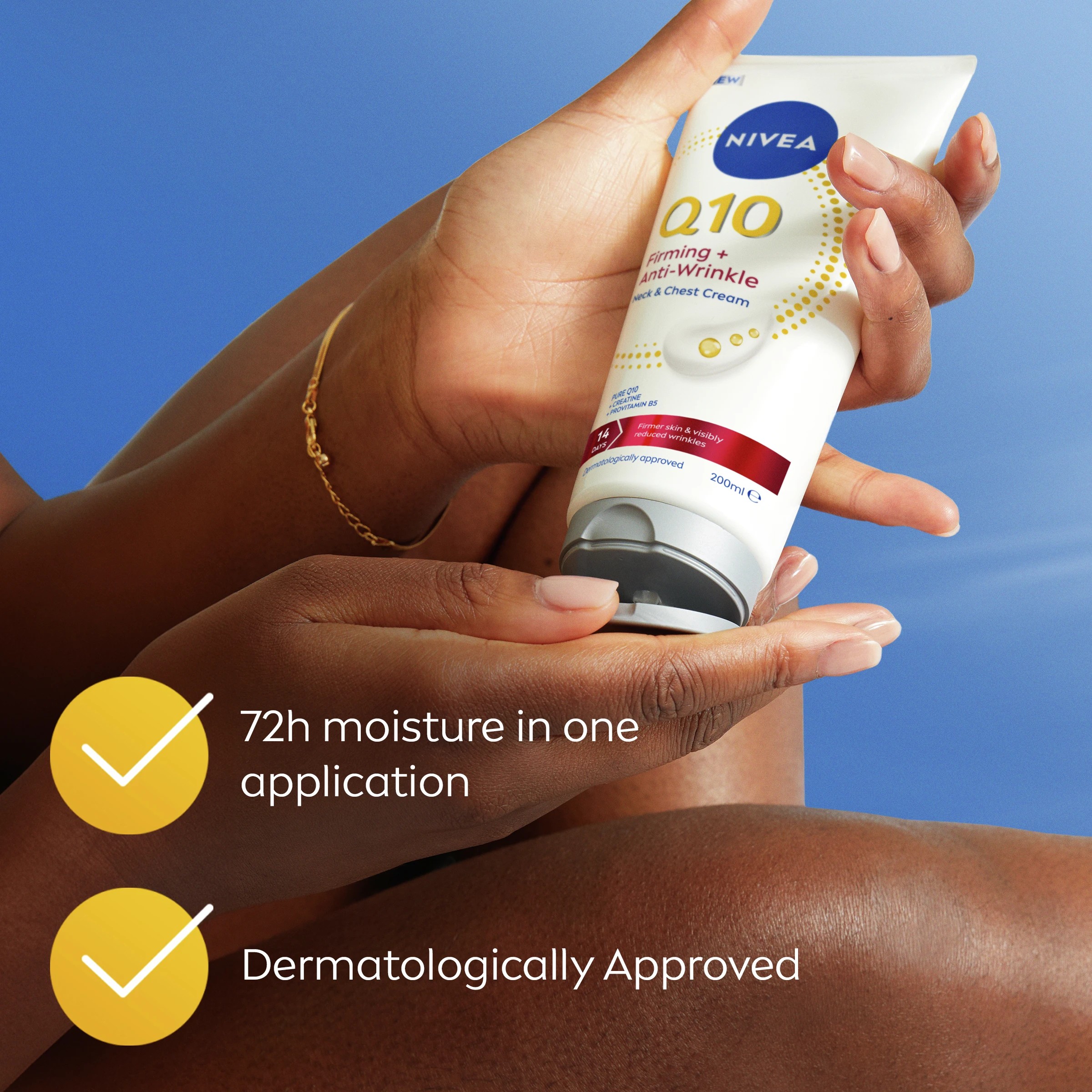 4 New Nivea Q10 Firming & Anti-Wrinkle Neck & Chest Cream 200ml -  Creatine & Provitamin B5, 4 of 8