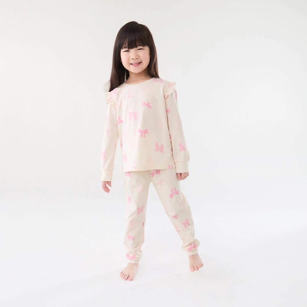 1 Jersey Pyjama Set Wht Bow, 1 of 6