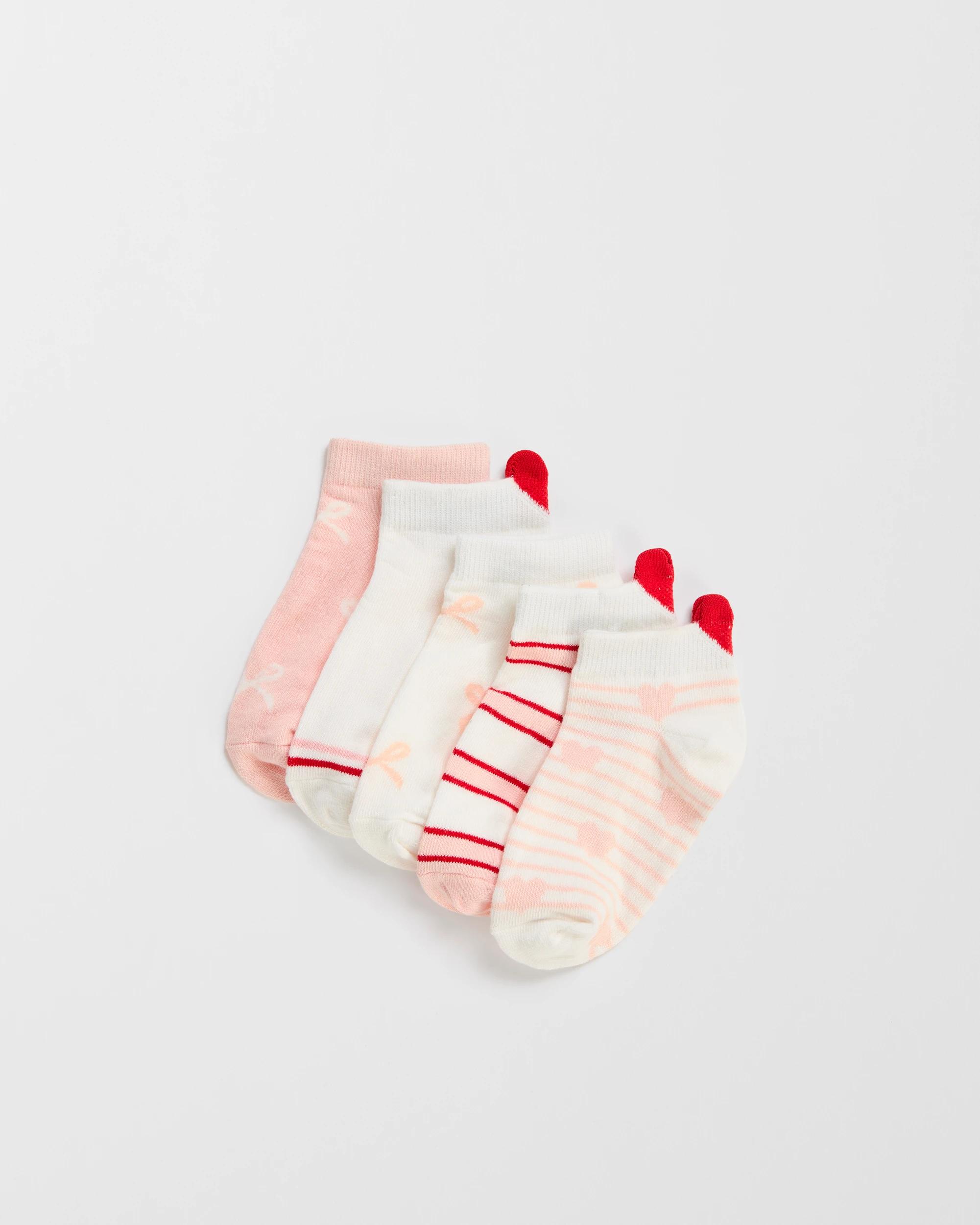 1 Maxx Australian Cotton Blend Low Cut Socks 5 Pack BOWS & HEARTS, 1 of 3