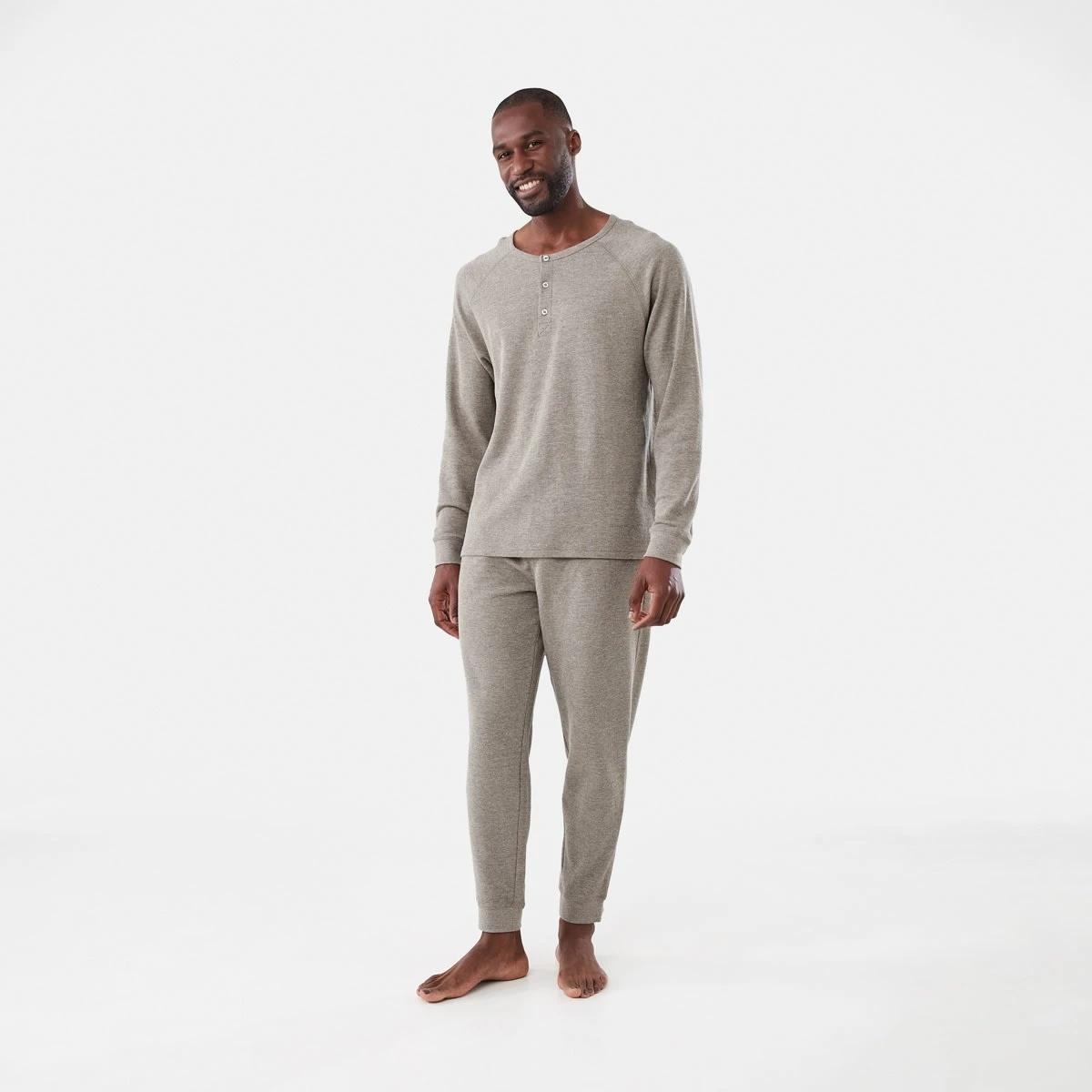 6 Waffle Henley Top Oatmarle, 6 of 6