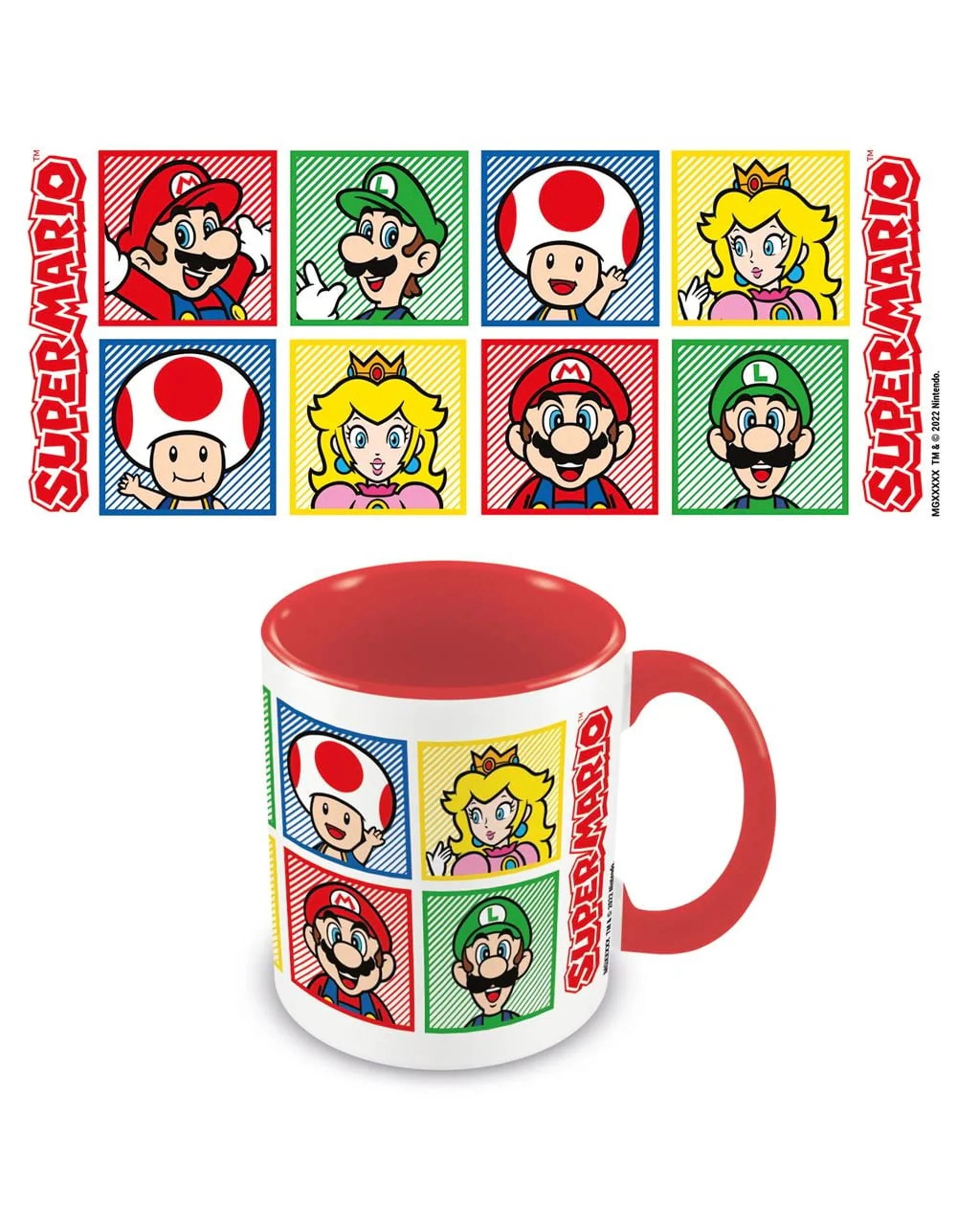 2 Super Mario Characters Red Coloured Inner Mug, 2 of 2