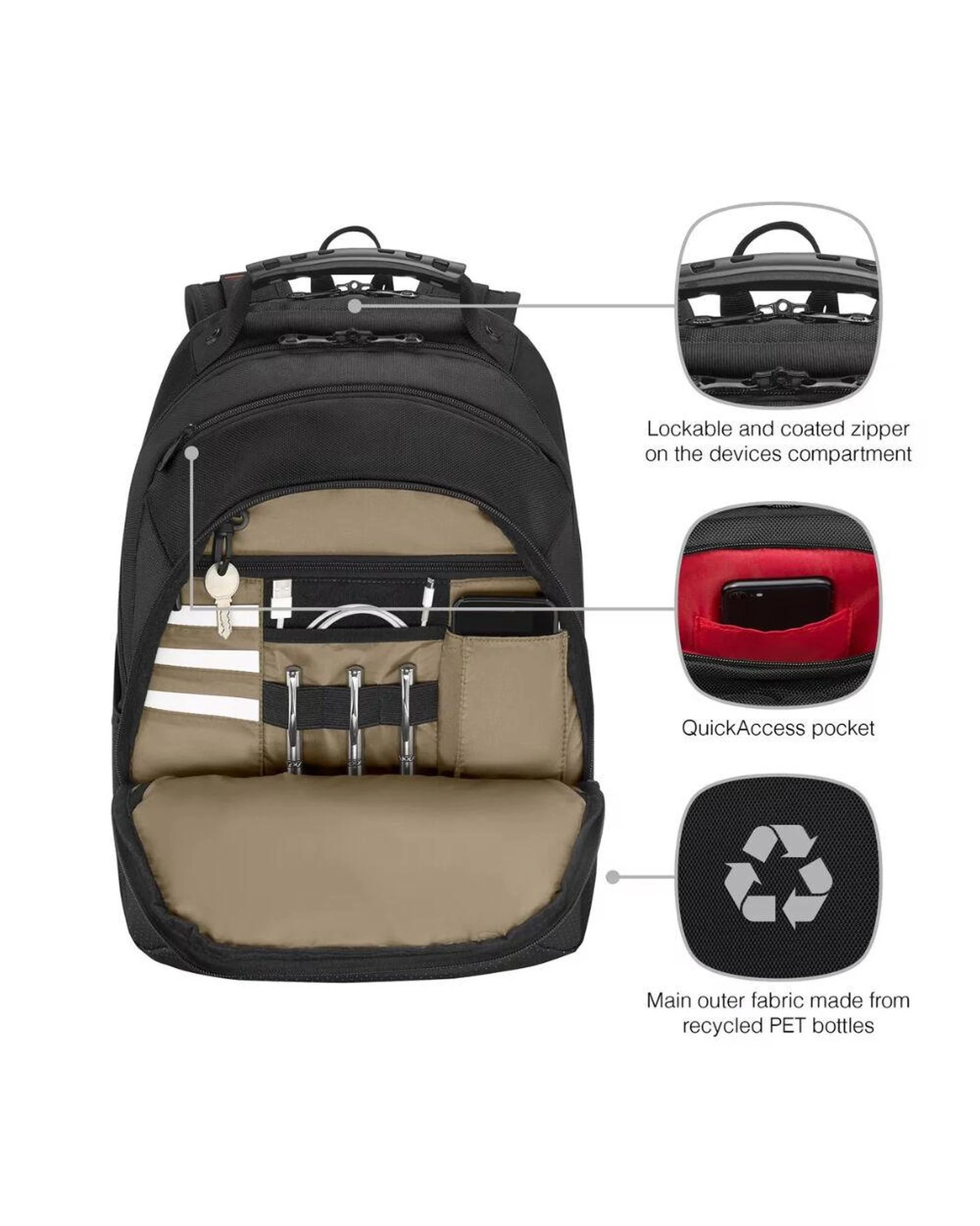 4 Wenger Legacy Black Series 16" Laptop Backpack Black, 4 of 6