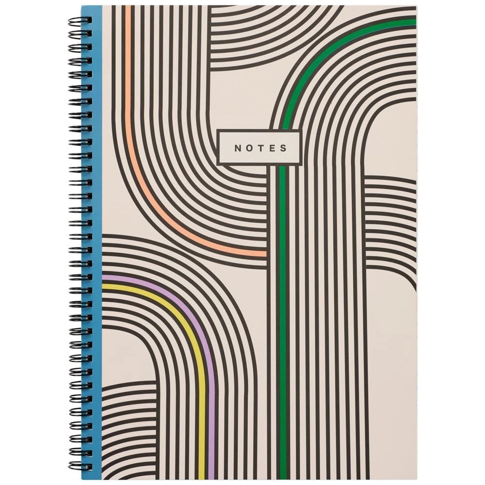 1 Otto A4 Spiral Notebook Scattered Geo 200 Page, 1 of 2