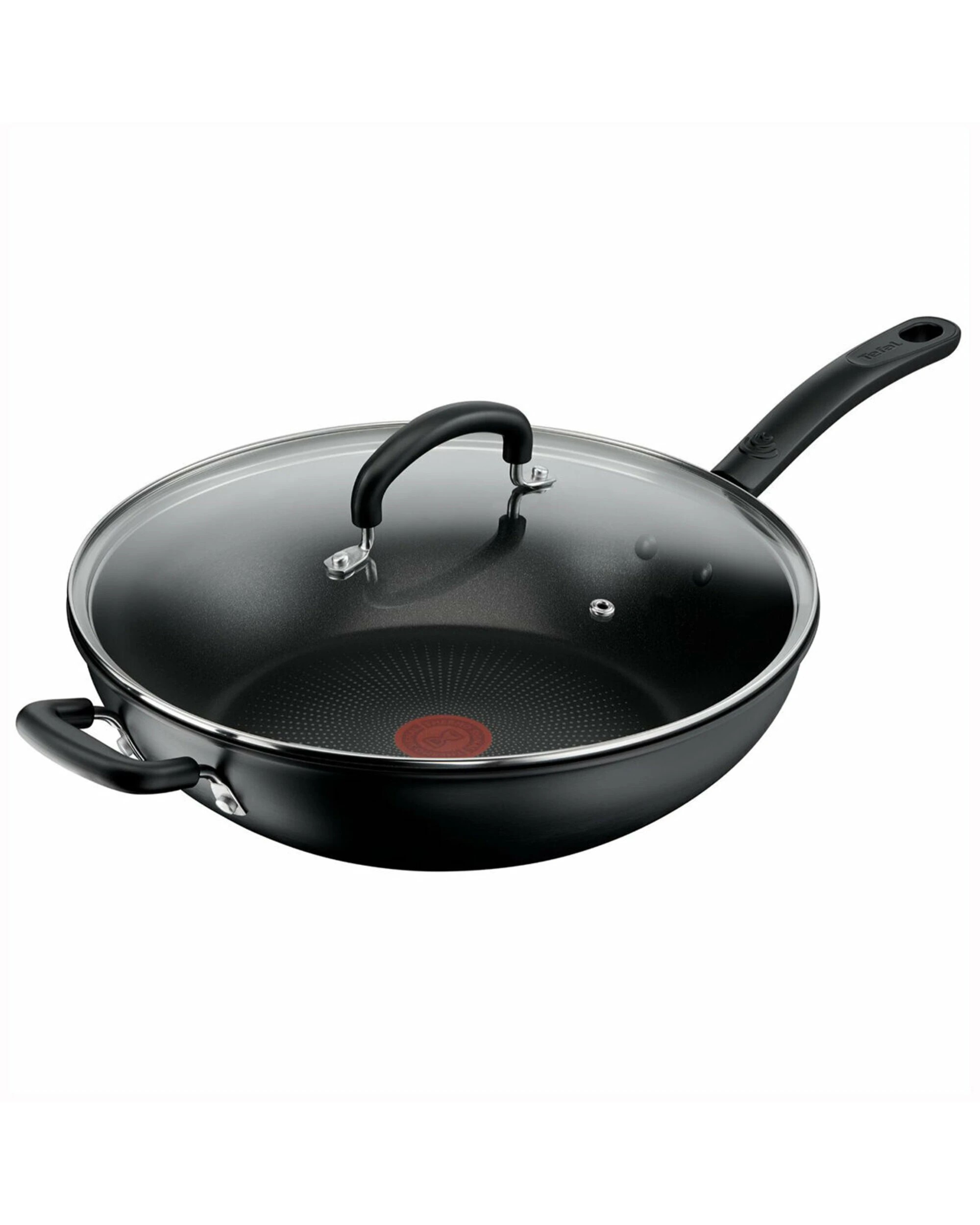 1 Tefal Specialty Hard Anodised Non-Stick Wok 32cm with Lid, 1 of 4