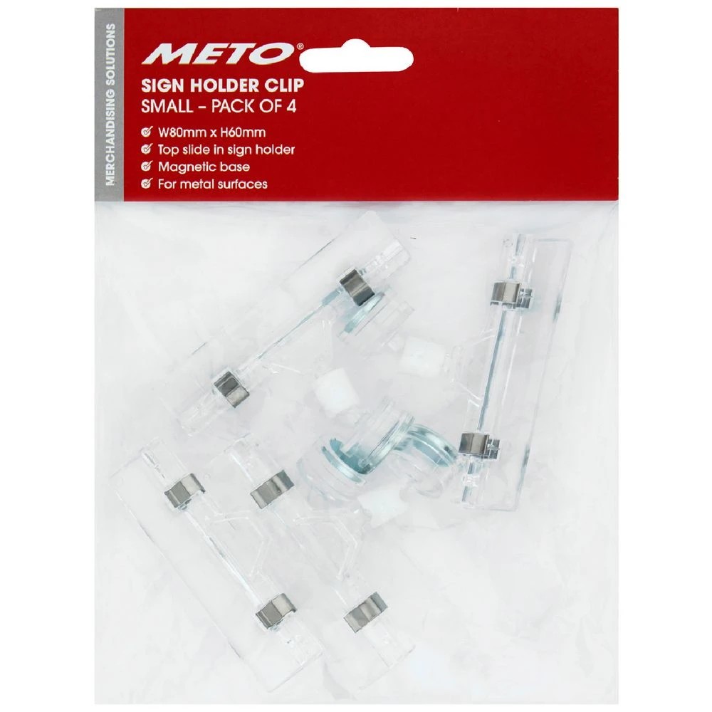 1 Meto Slide Sign Holder Magnetic Small 4 Pack, 1 of 2