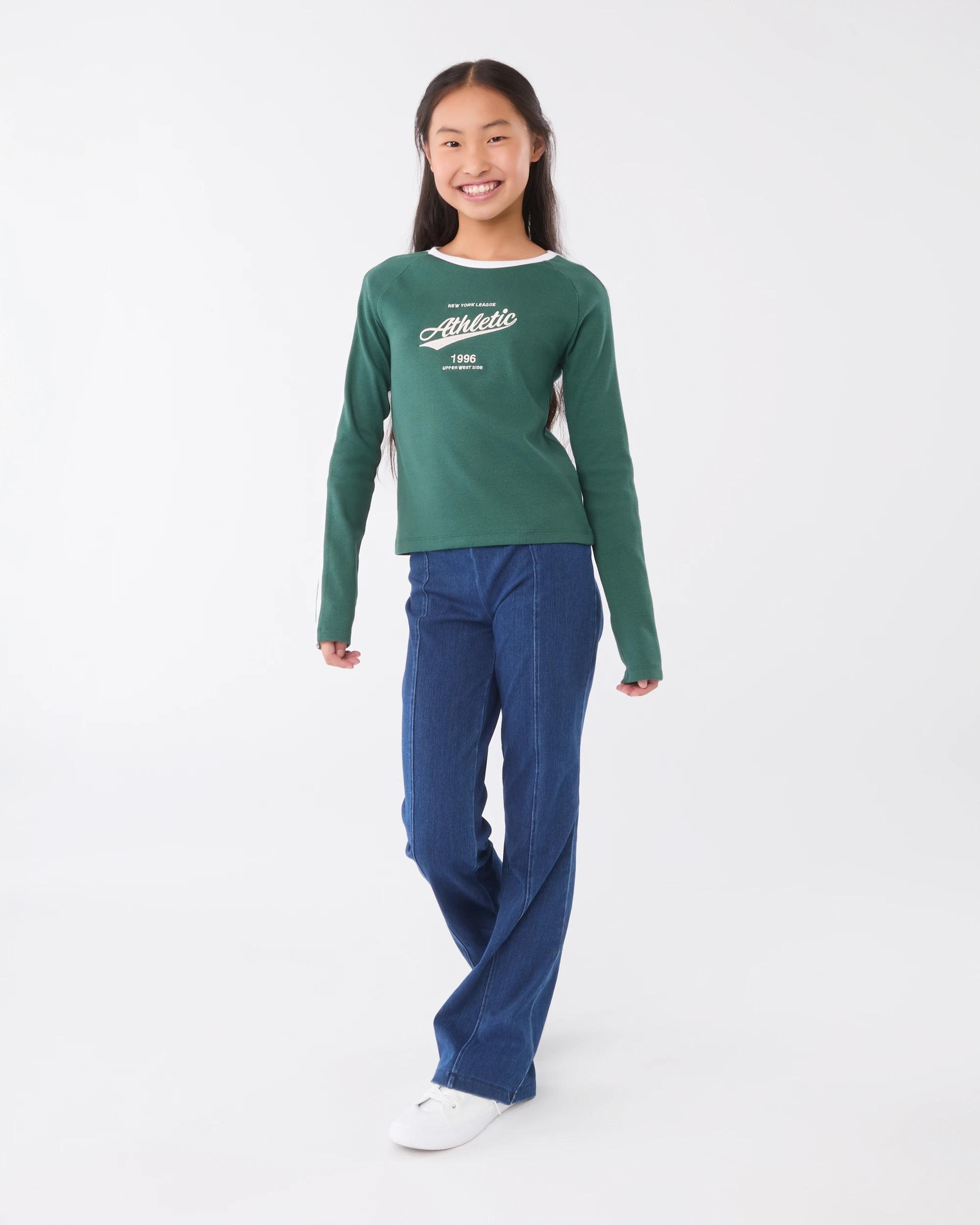 6 Long Sleeve Rib Top Grn Slgn, 6 of 6