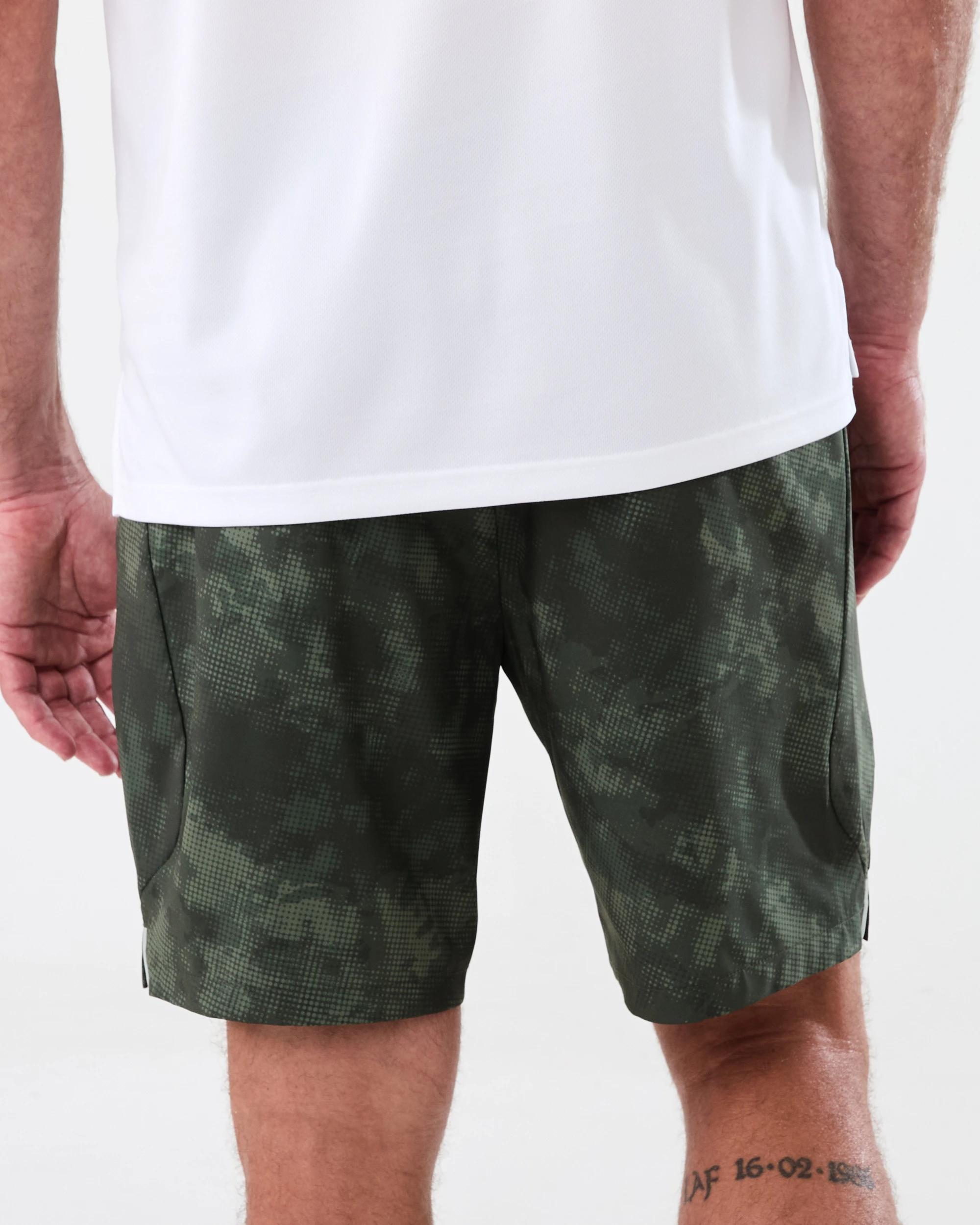 3 Active Mens Movement Print Shorts Dcamo Grn, 3 of 7