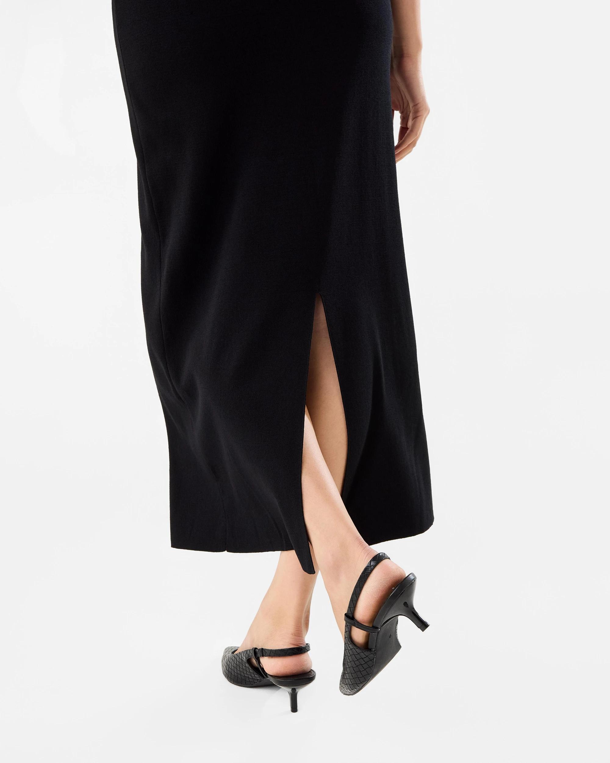 6 Rib Knit Skirt Black, 6 of 6
