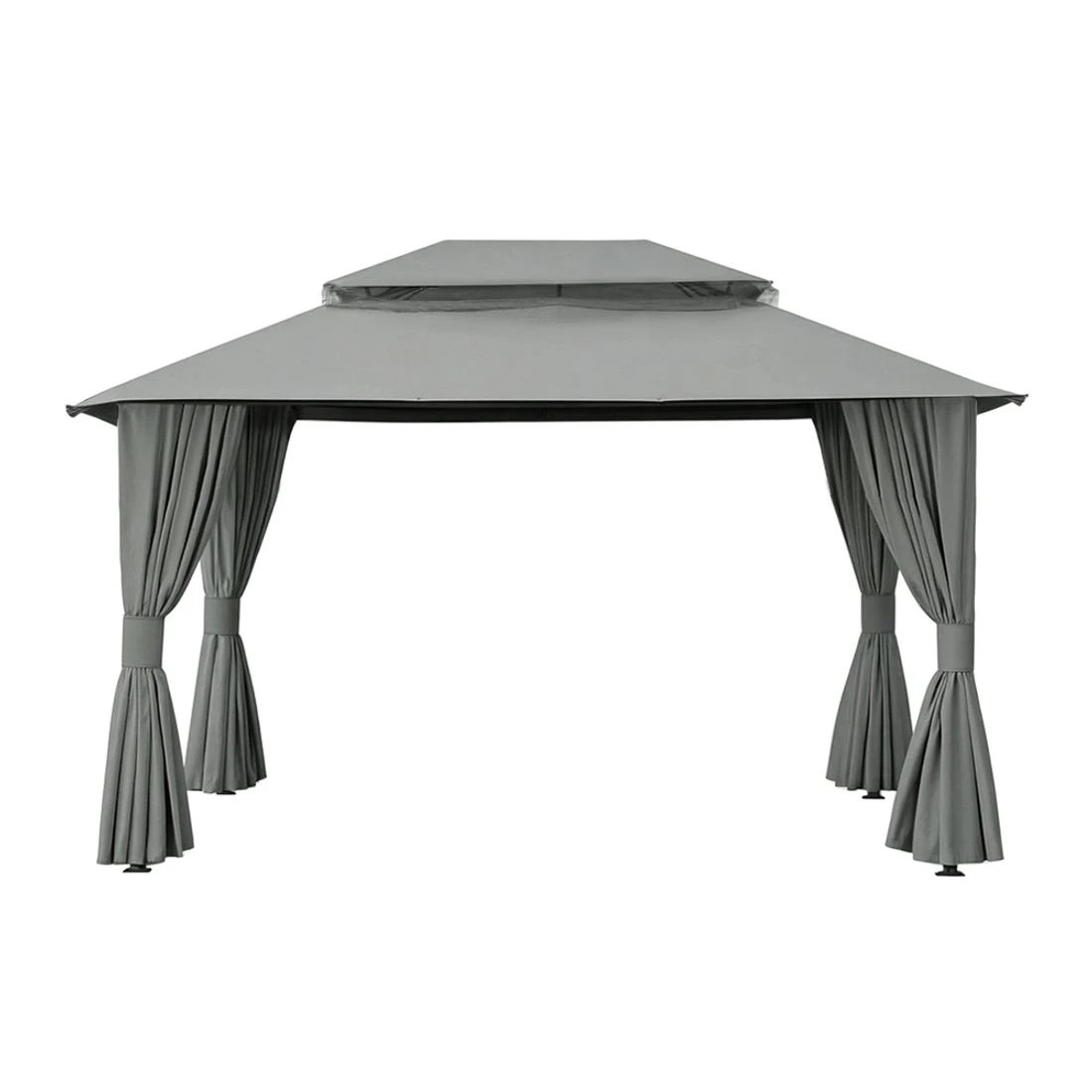 3 Instahut Gazebo 3x4m Canopy Outdoor Steel Frame Patio Tent Curtains Marquee - Grey - Grey, 3 of 7