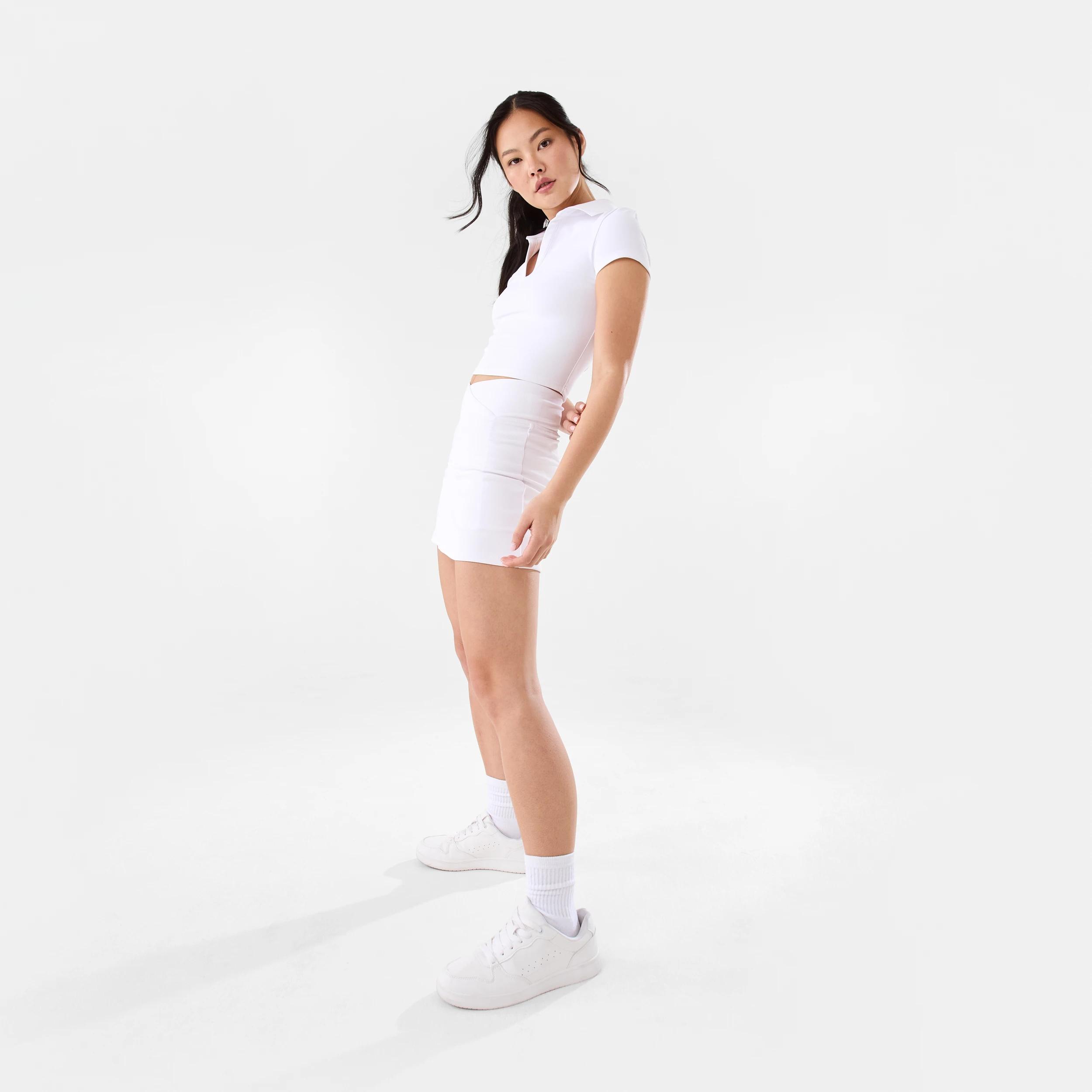 3 Active Womens Rib V-Skort White, 3 of 7