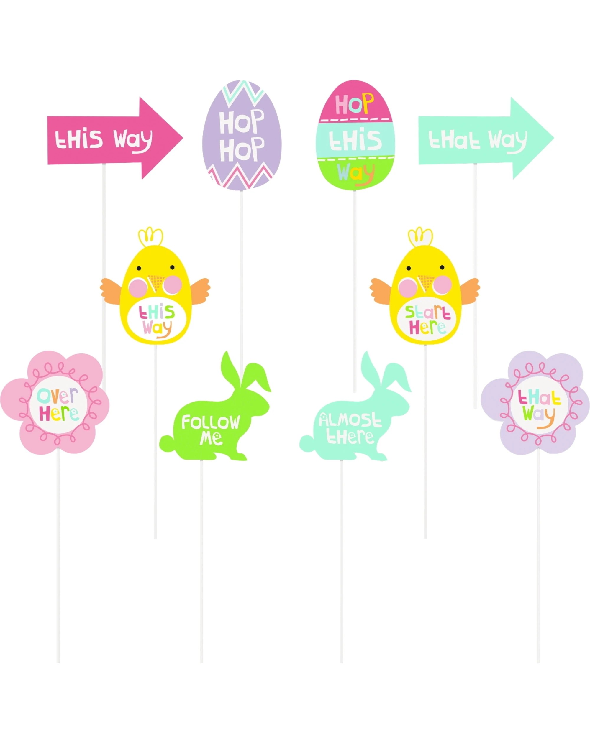 1 Unique Easter Egg Hunt Clue Yard Signs Pack of 10, 1 of 1