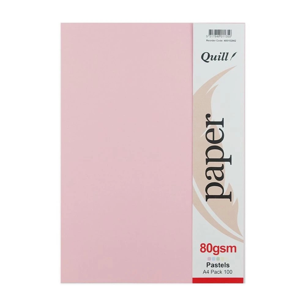 2 Quill A4 Board 80gsm Pastel 100 Pack, 2 of 2