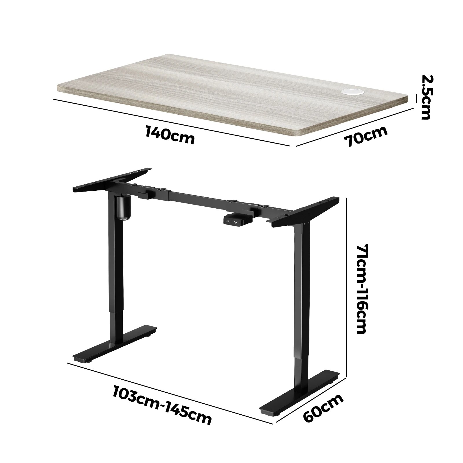4 Oikiture 140cm Electric Standing Desk Single Motor Height Adjustable Sit Stand Table Top
 - Multi, 4 of 4