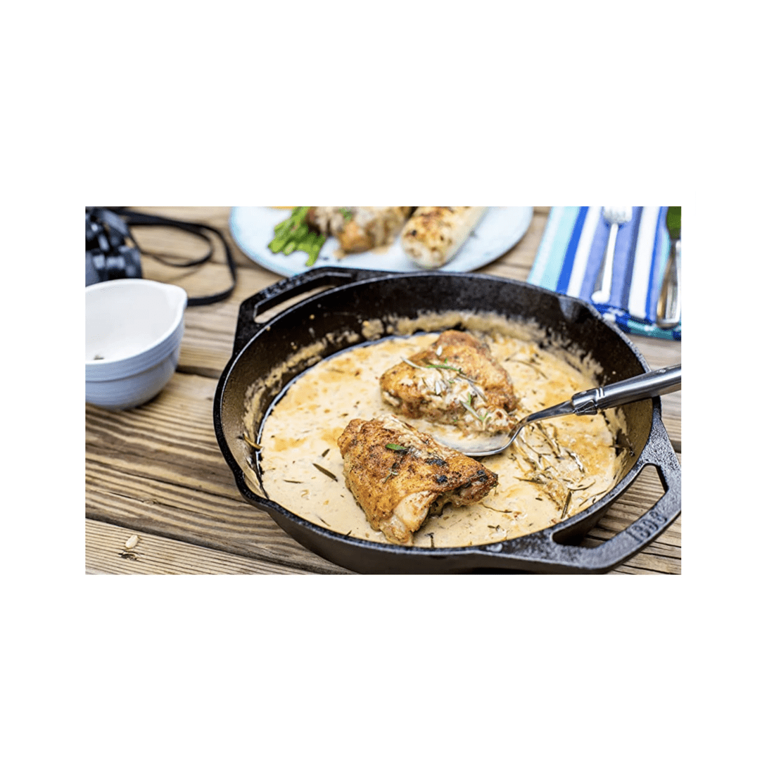 7 BR Home Cast Iron Paella Pan for Oven and Grill Cooking, 7 of 8