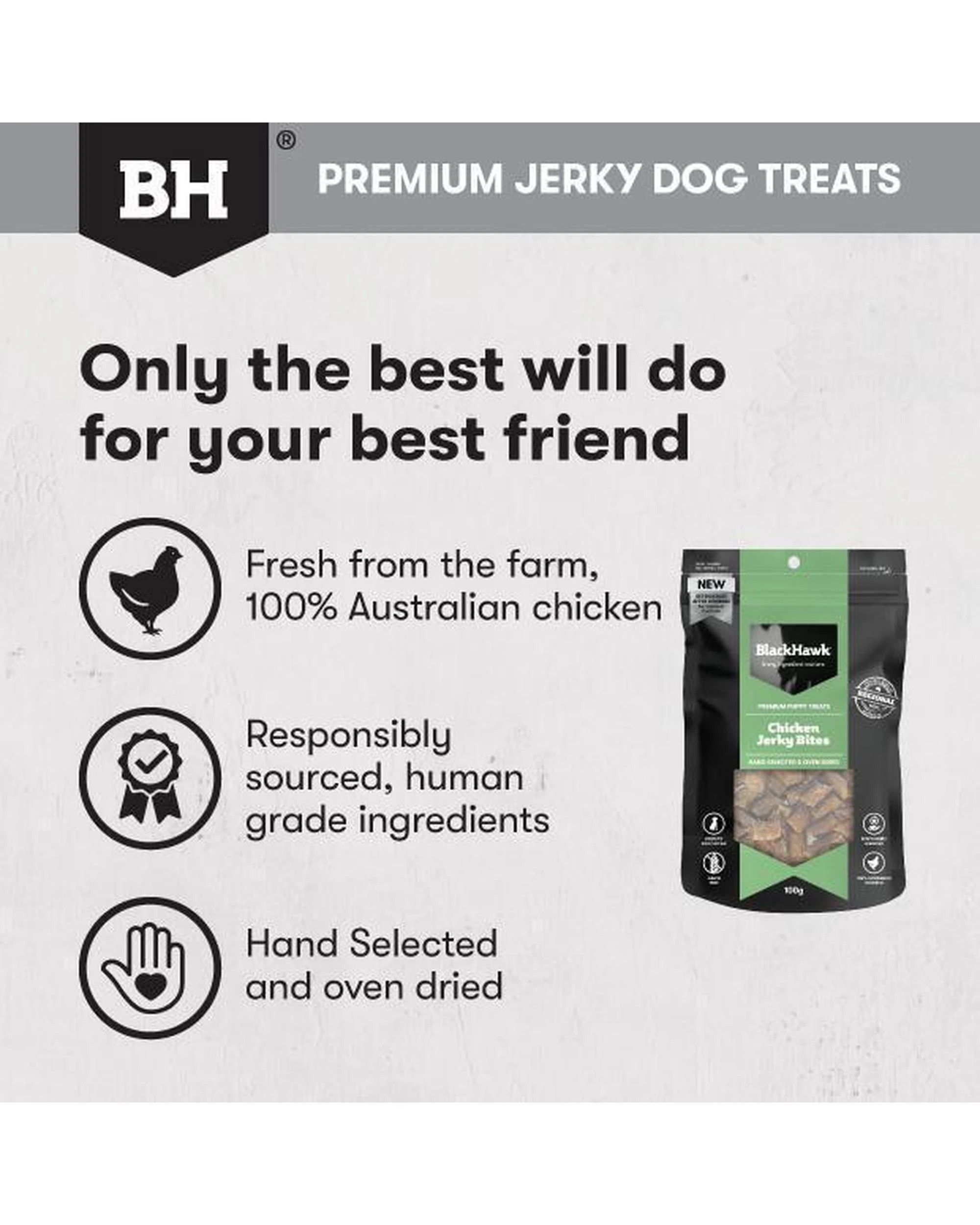 4 Black Hawk Puppy Chicken Jerky Bites Natural Dog Treats 100g, 4 of 4